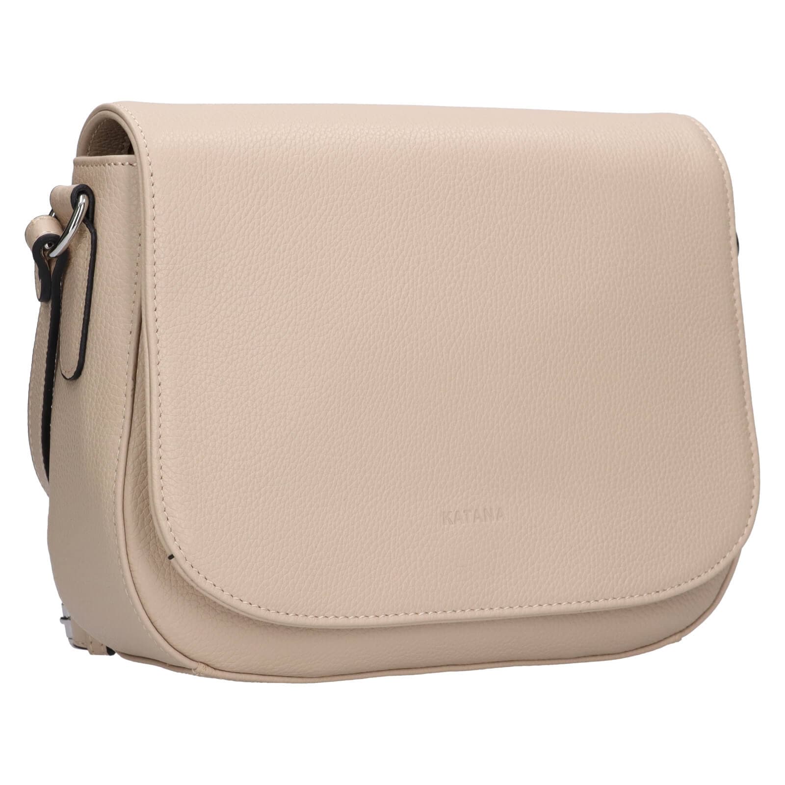 Kožená crossbody kabelka Katana Matelde, béžová 2