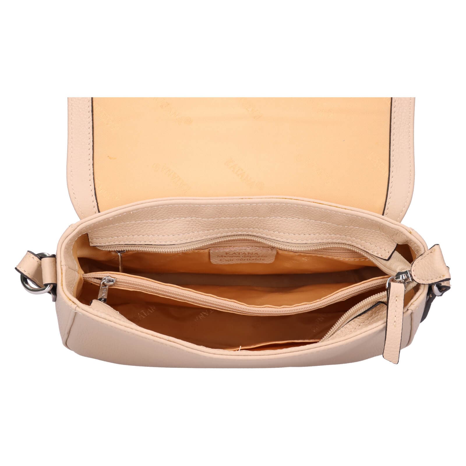 Kožená crossbody kabelka Katana Matelde, béžová 5