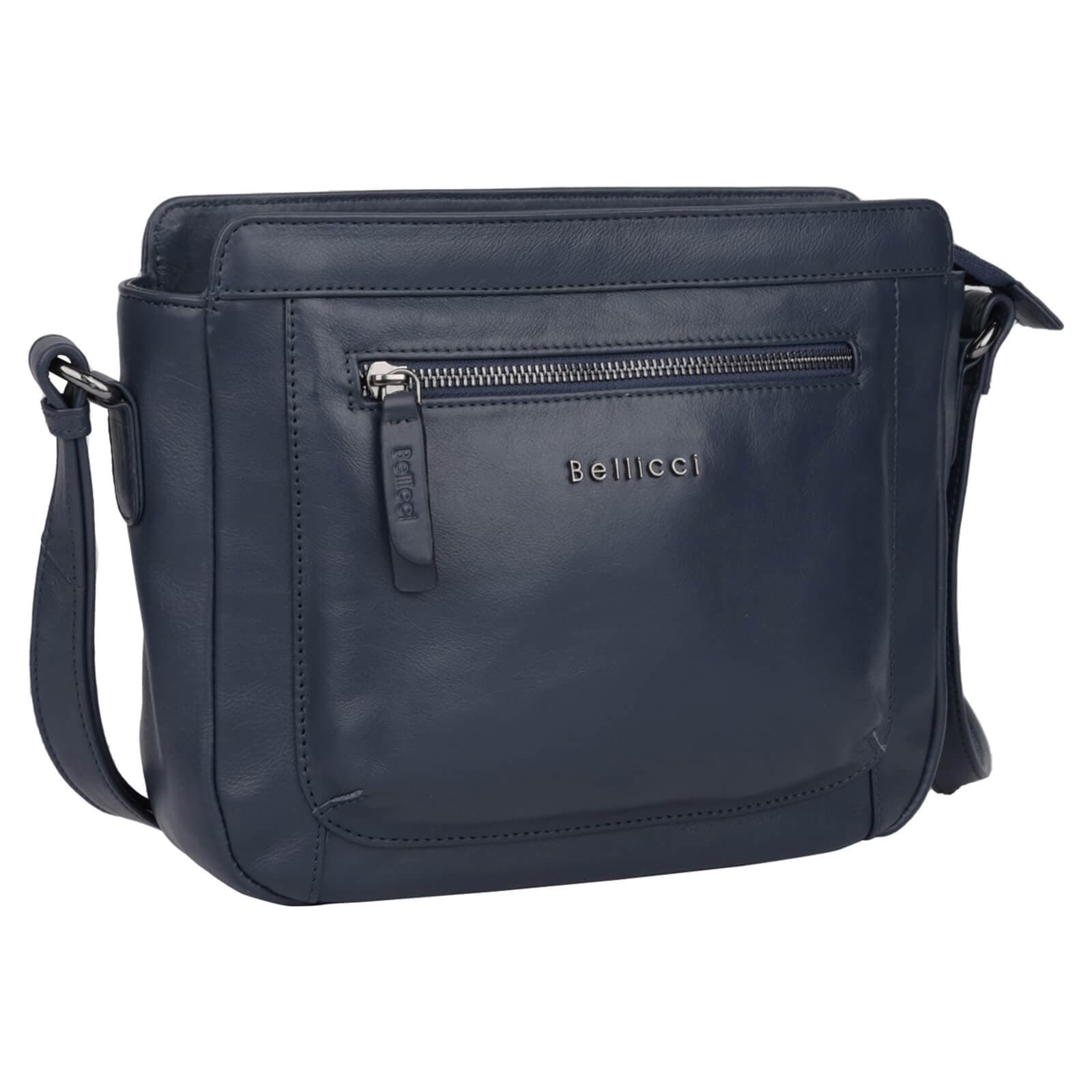 Kožená crossbody kabelka Bellicci Silene, modrá 2