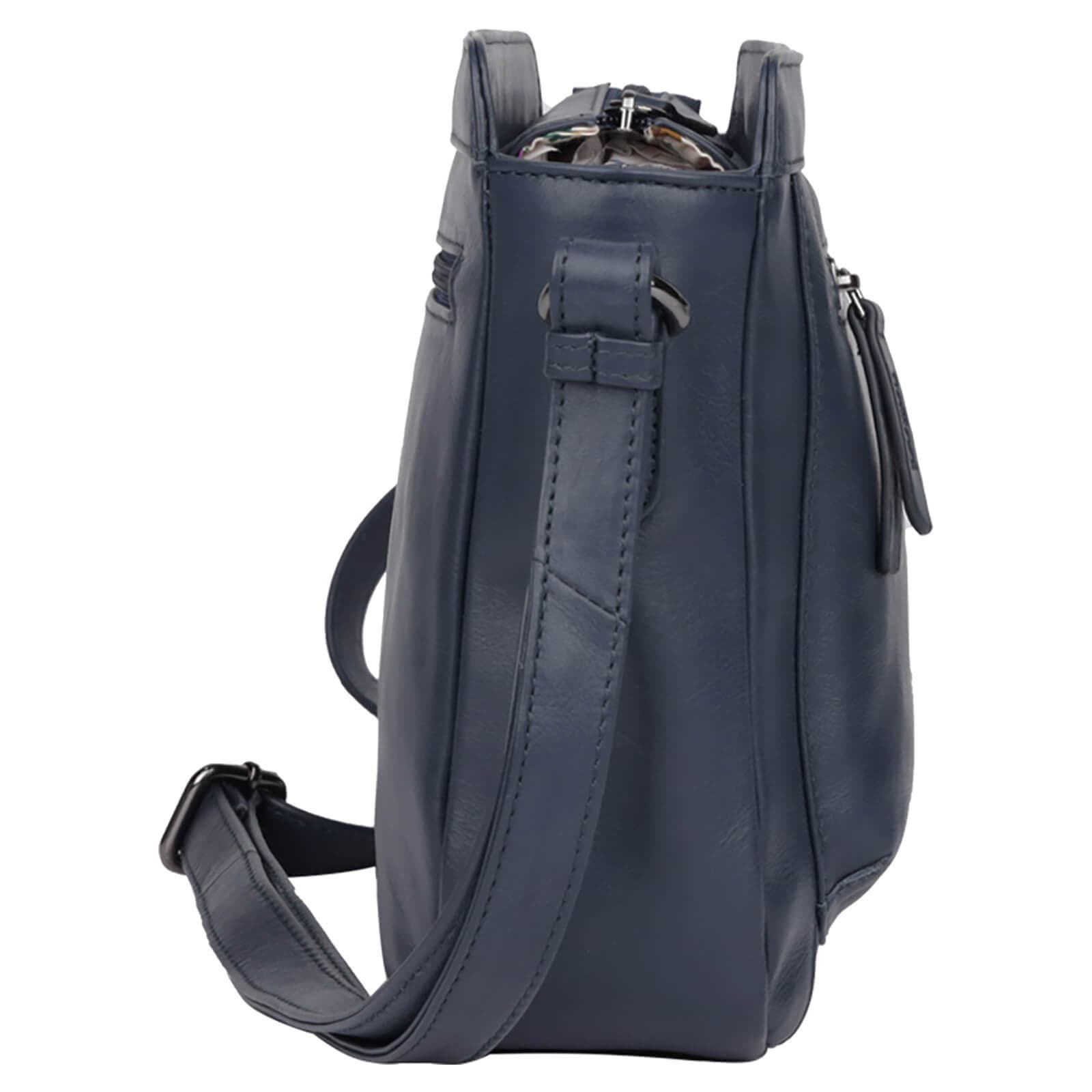 Kožená crossbody kabelka Bellicci Silene, modrá 4