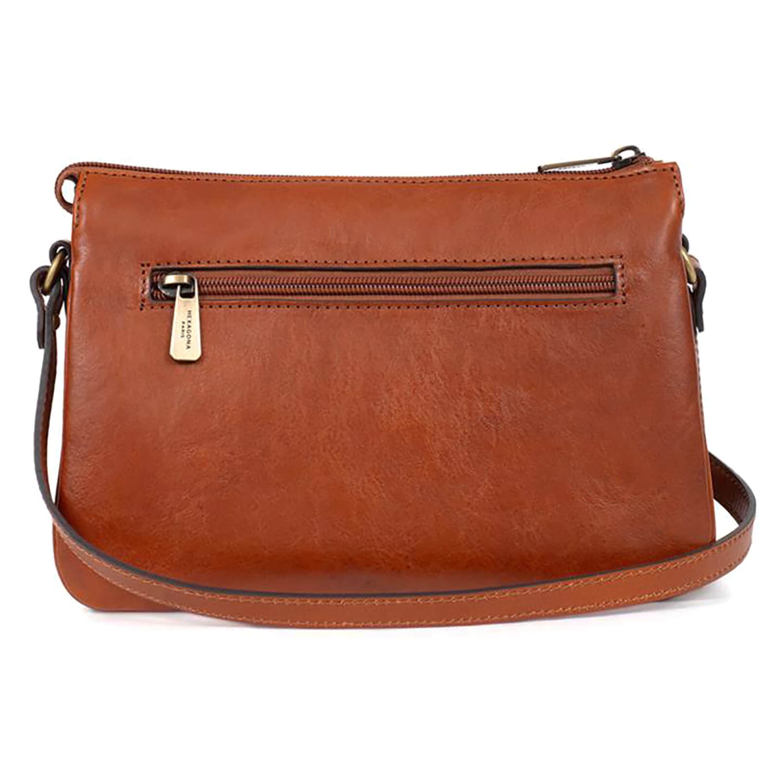 Kožená crossbody kabelka Hexagona Rodriga, hnědá 3