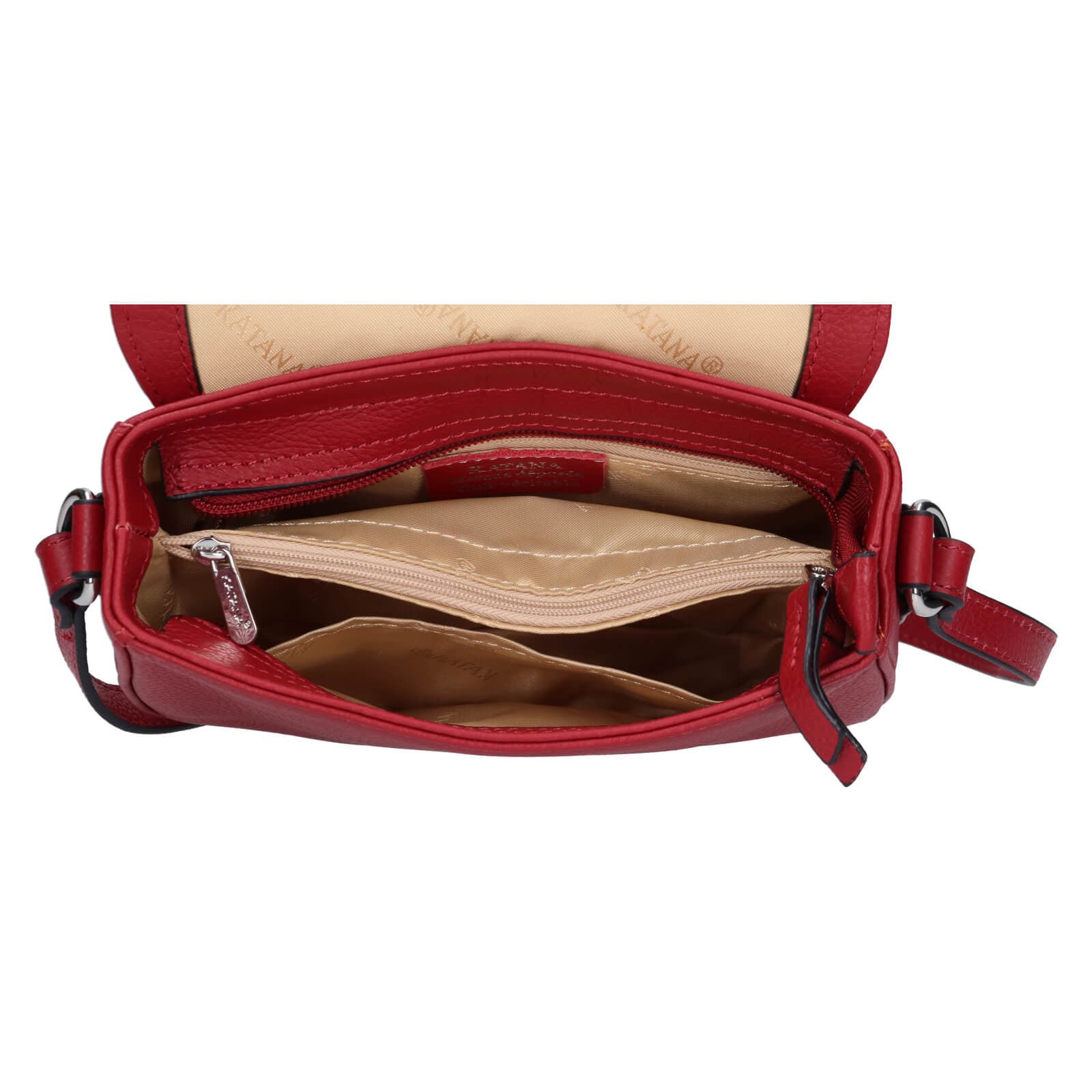 Kožená crossbody kabelka Katana Alix, červená 5