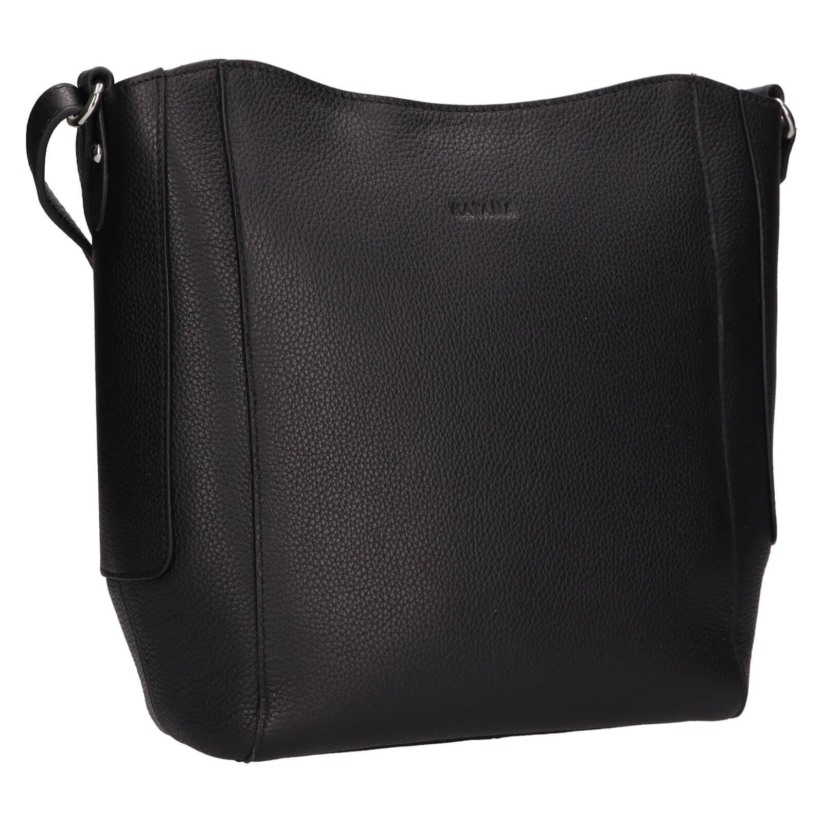 Kožená crossbody kabelka Katana Carole, černá 2