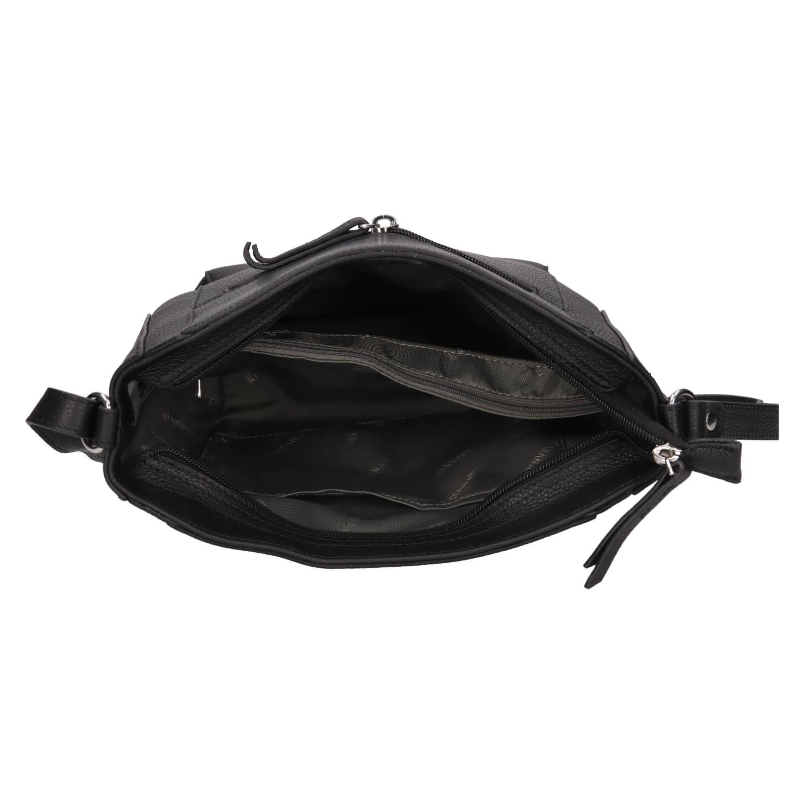 Kožená crossbody kabelka Katana Carole, černá 5