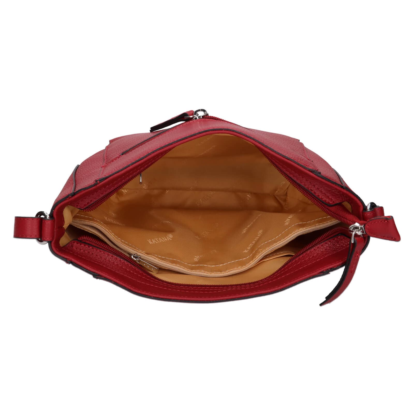 Kožená crossbody kabelka Katana Carole, červená 5