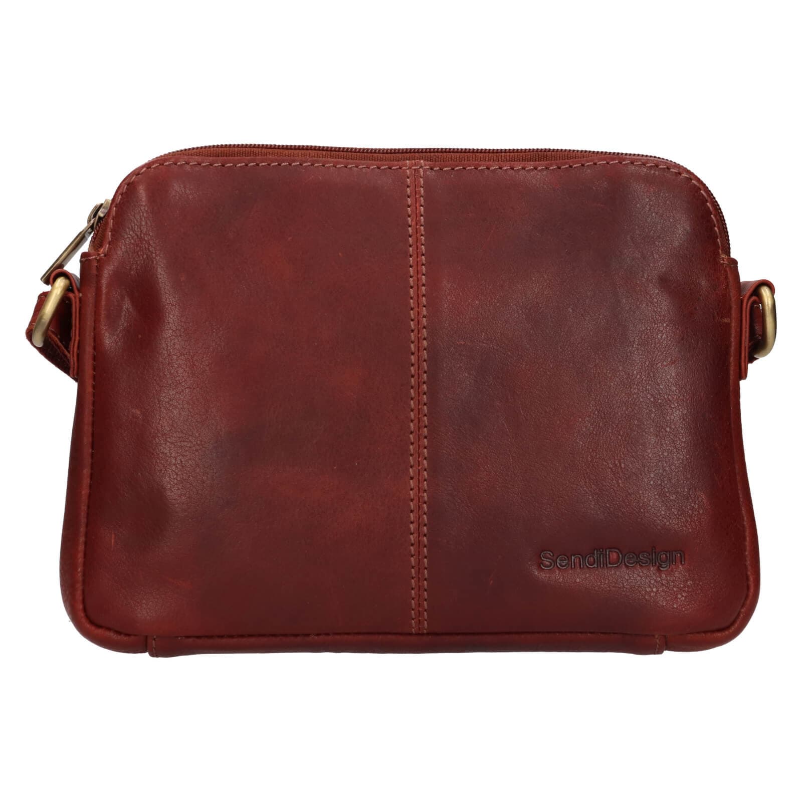 Kožená crossbody kabelka SendiDesign Matilda, hnědá