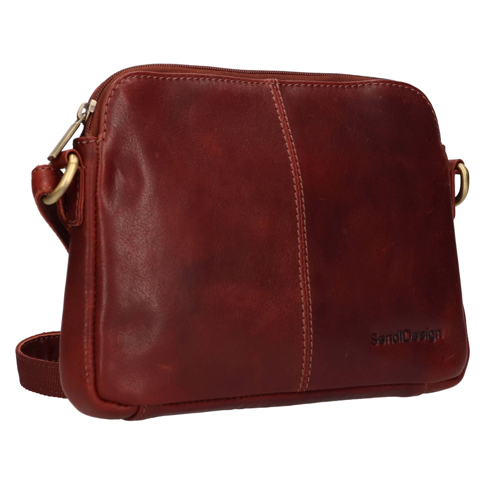 Kožená crossbody kabelka SendiDesign Matilda, hnědá 2