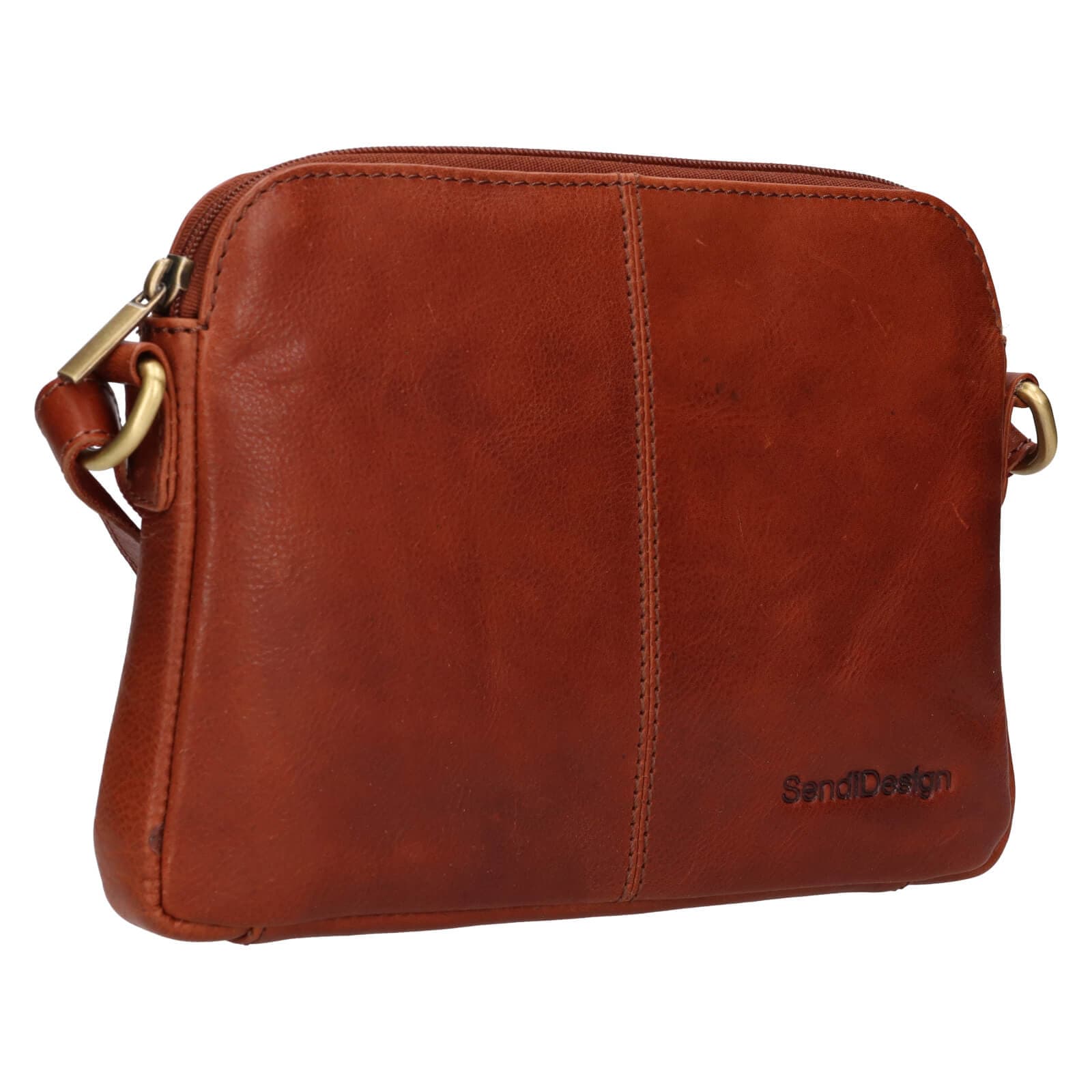 Kožená crossbody kabelka SendiDesign Matilda, hnědá 2