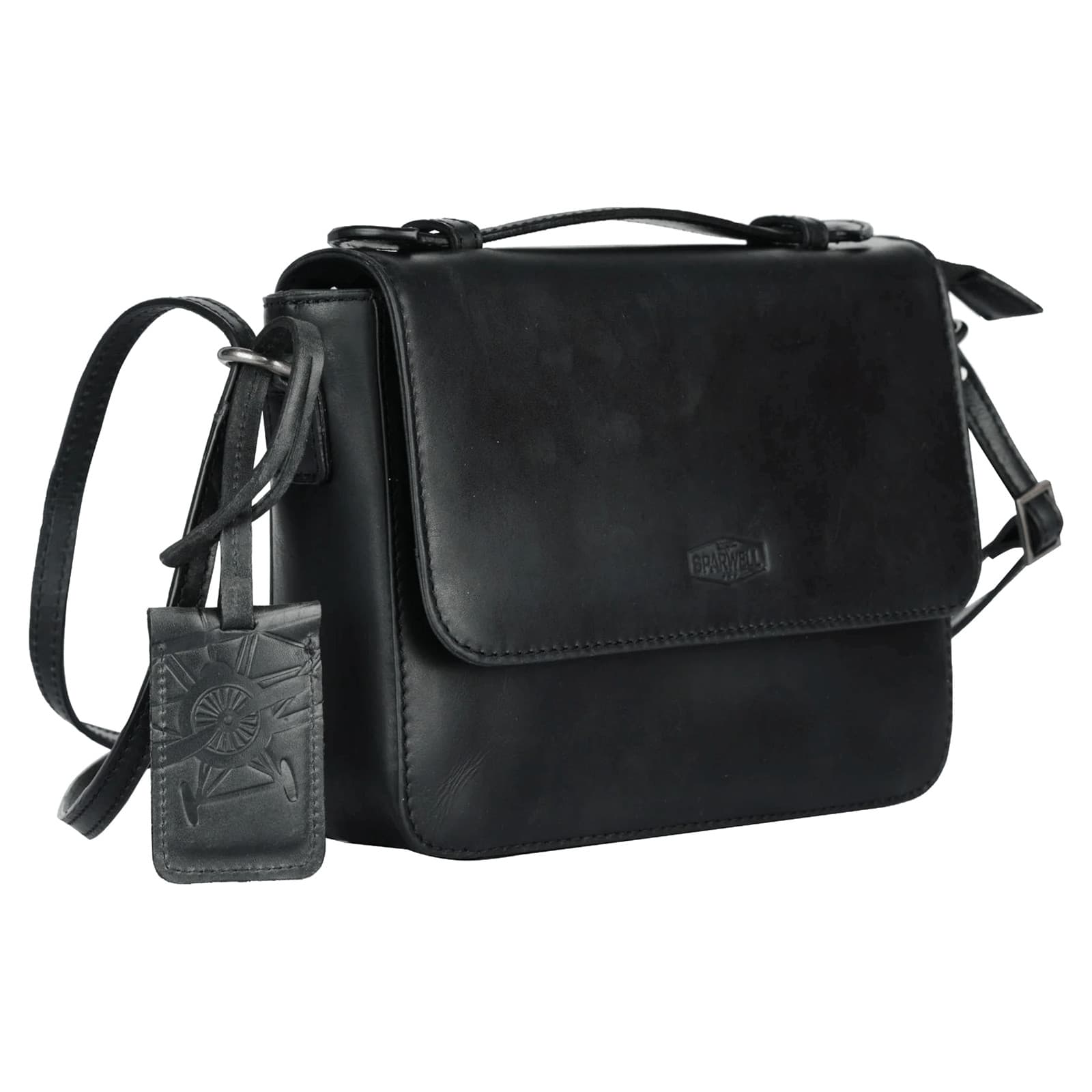 Kožená crossbody kabelka Sparwell Matilde, černá 2