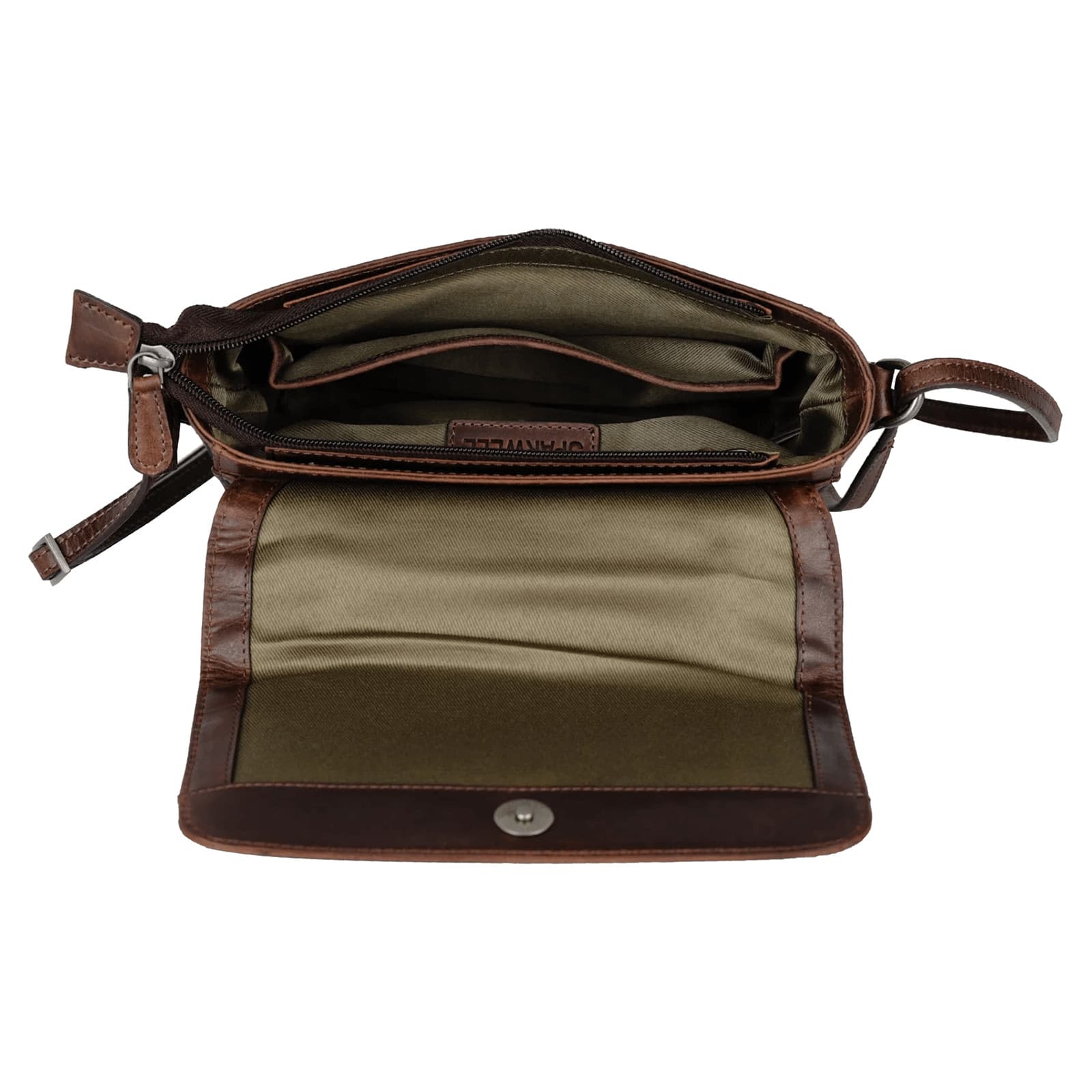Kožená crossbody kabelka Sparwell Matilde, hnědá 5