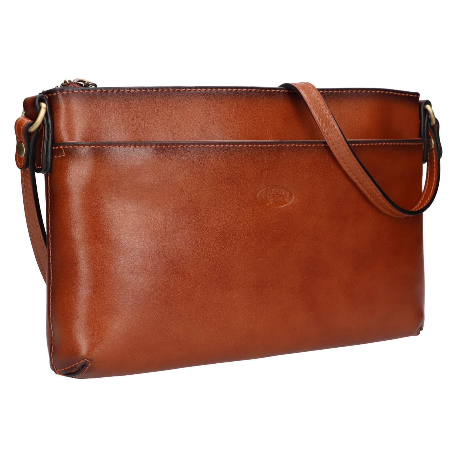 Kožená crossbody kabelka Katana Ednna, hnědá 2