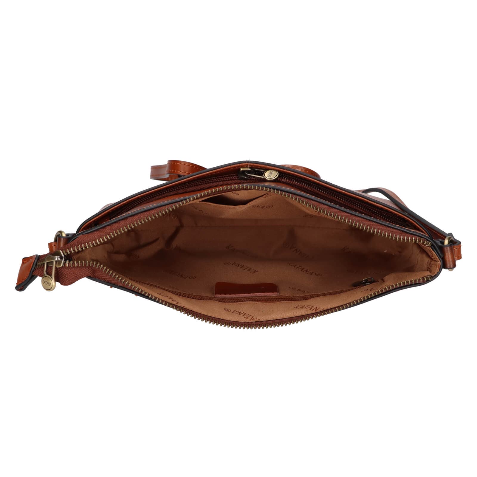 Kožená crossbody kabelka Katana Ednna, hnědá 4