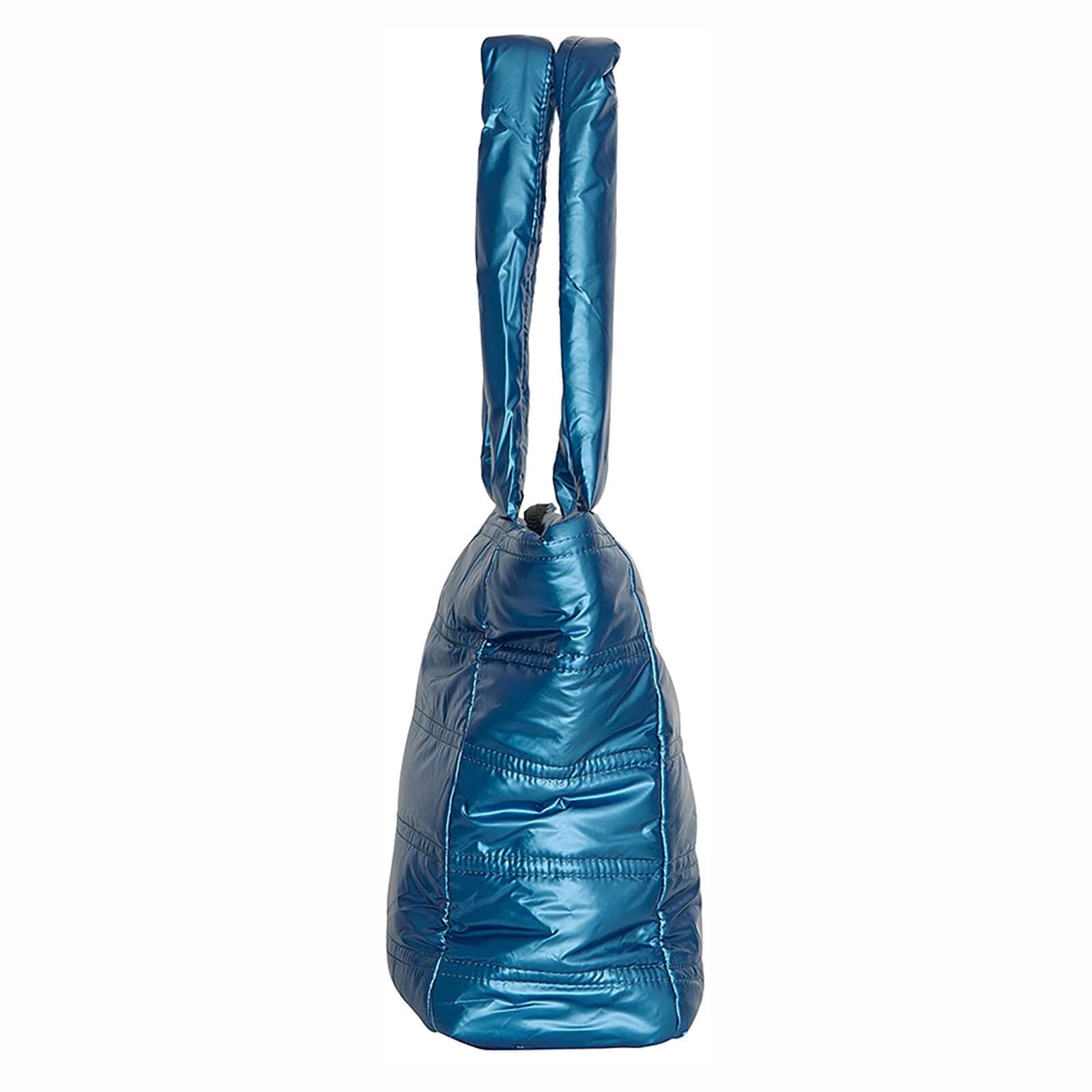 Lesklá shopper kabelka New Rebels Melani, modrá 4