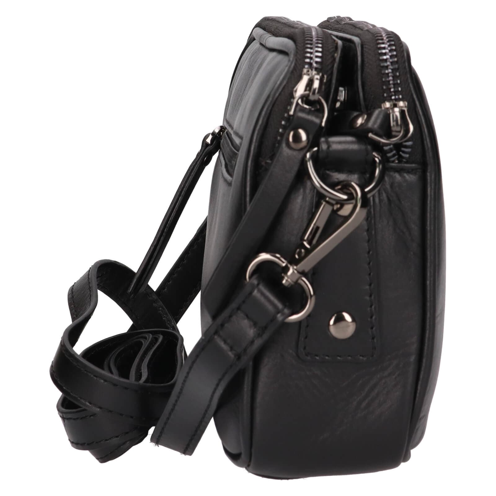 Kožená crossbody kabelka Lagen Bruna, černá 4