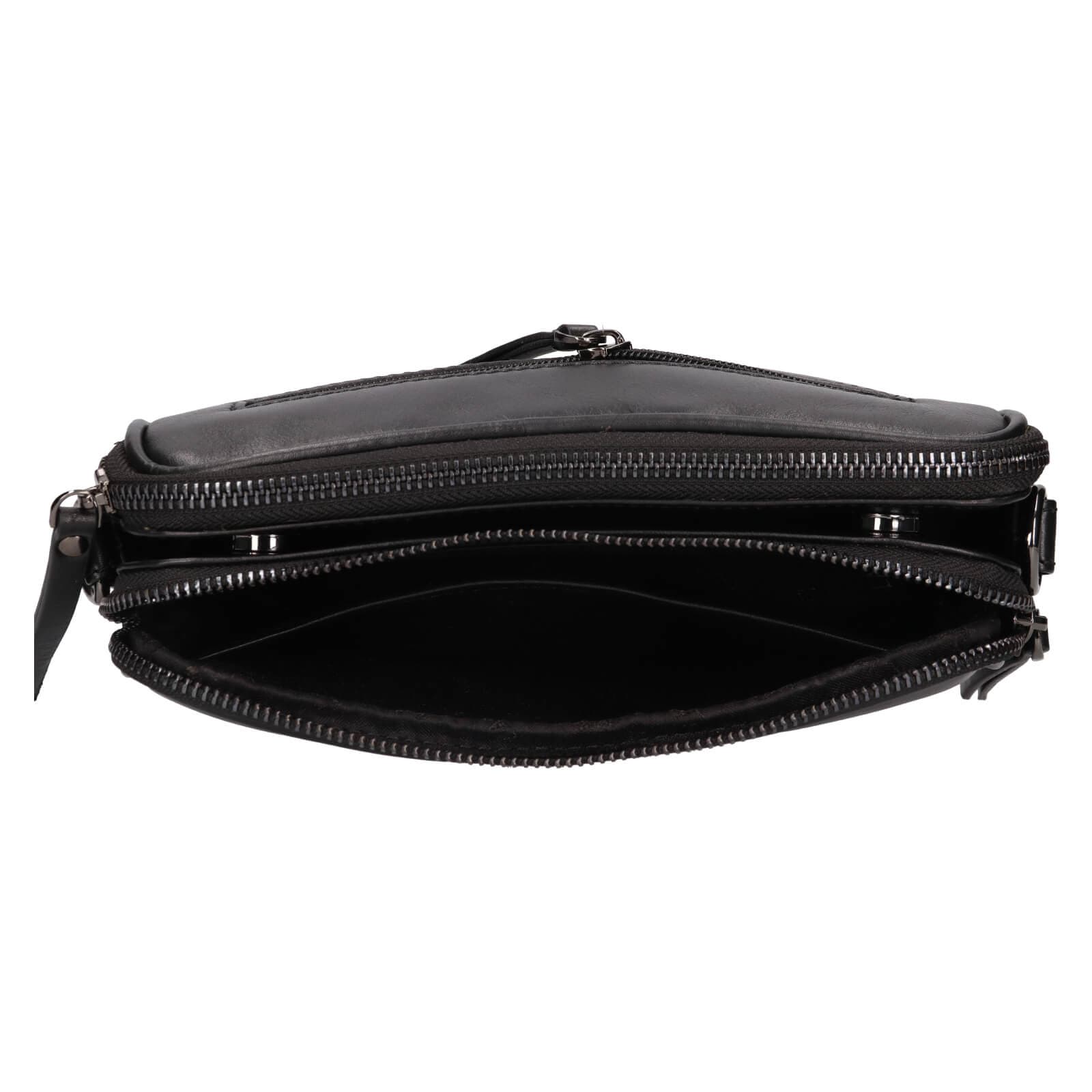 Kožená crossbody kabelka Lagen Bruna, černá 6