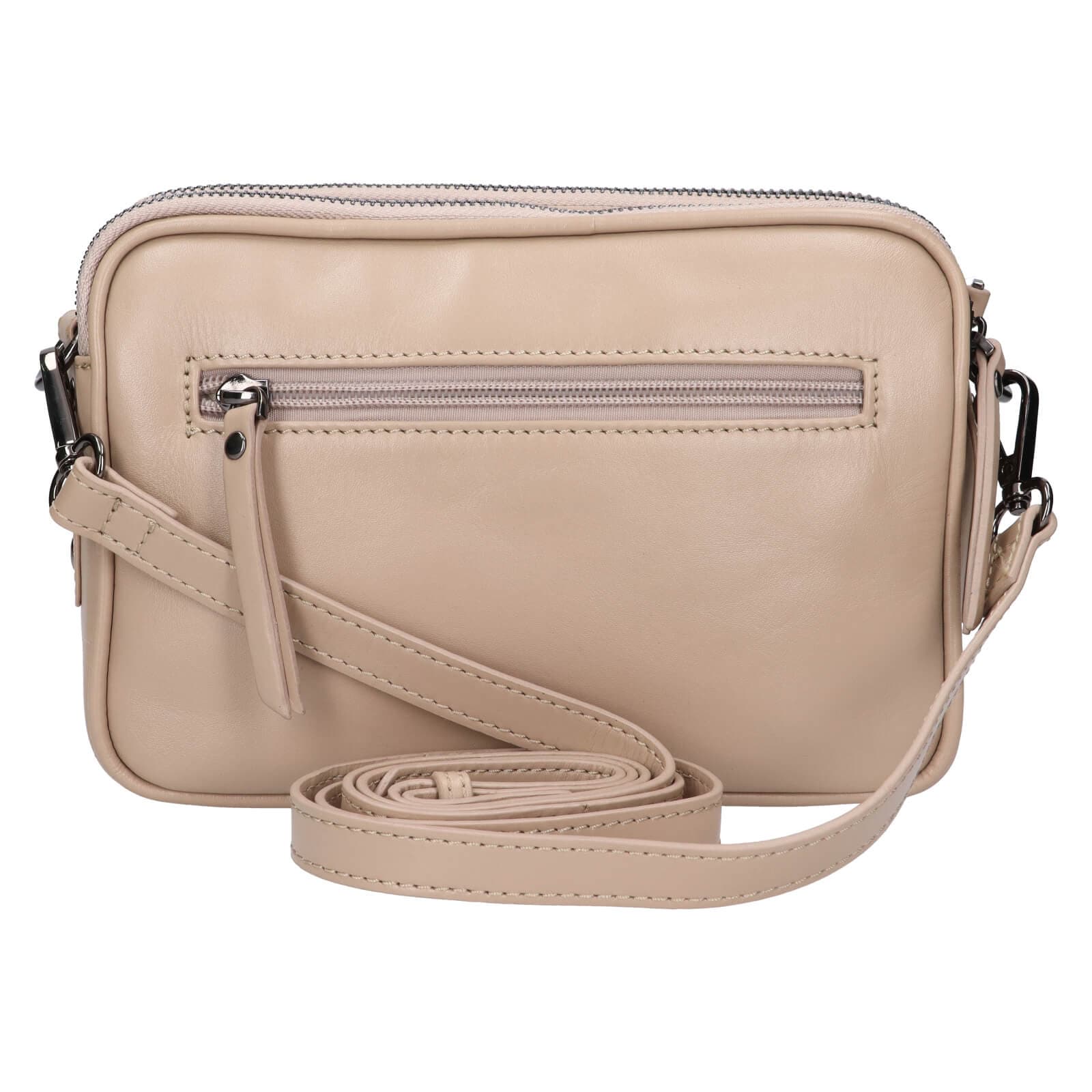 Kožená crossbody kabelka Lagen Bruna, béžová 3