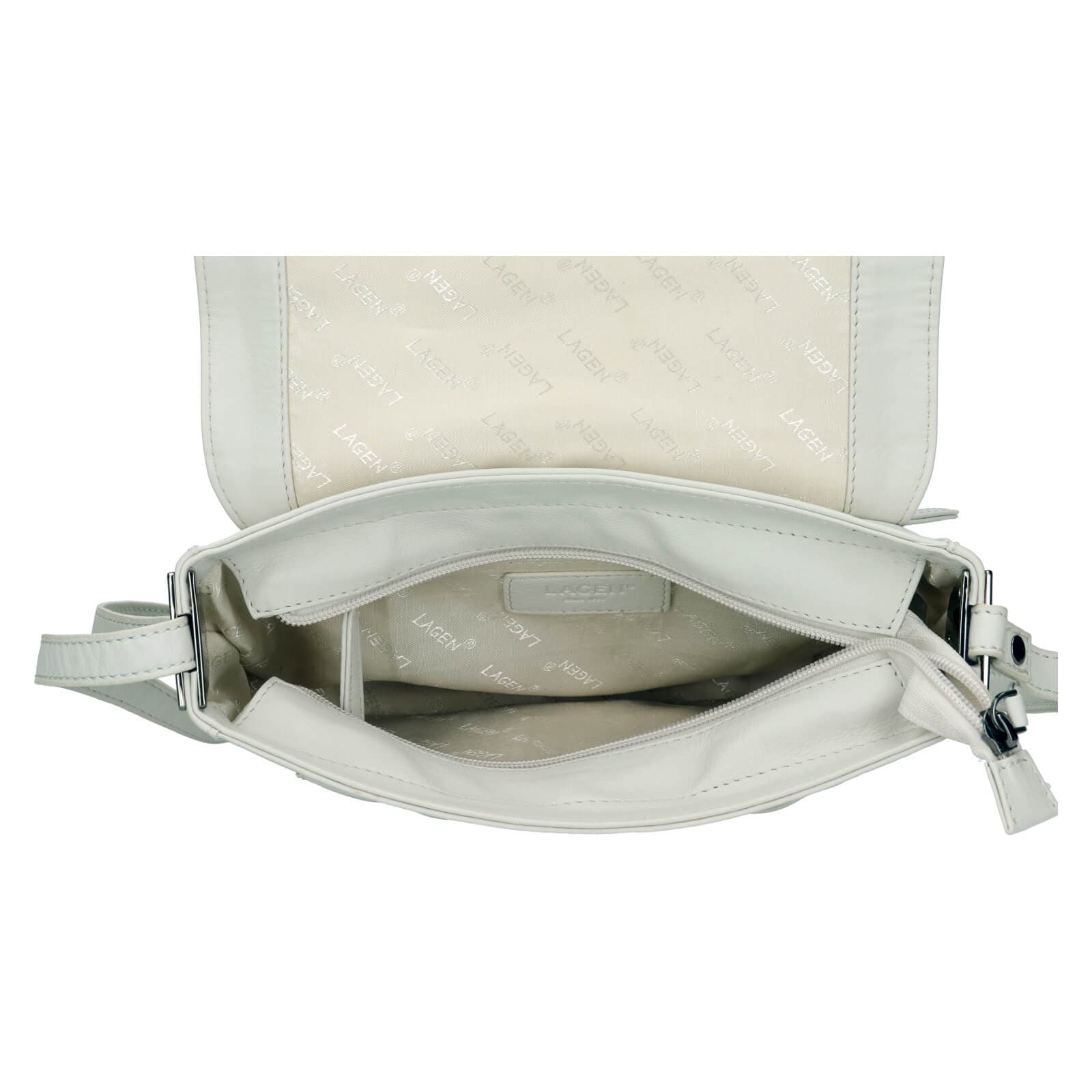 Kožená crossbody kabelka Lagen Susana, šedá 6
