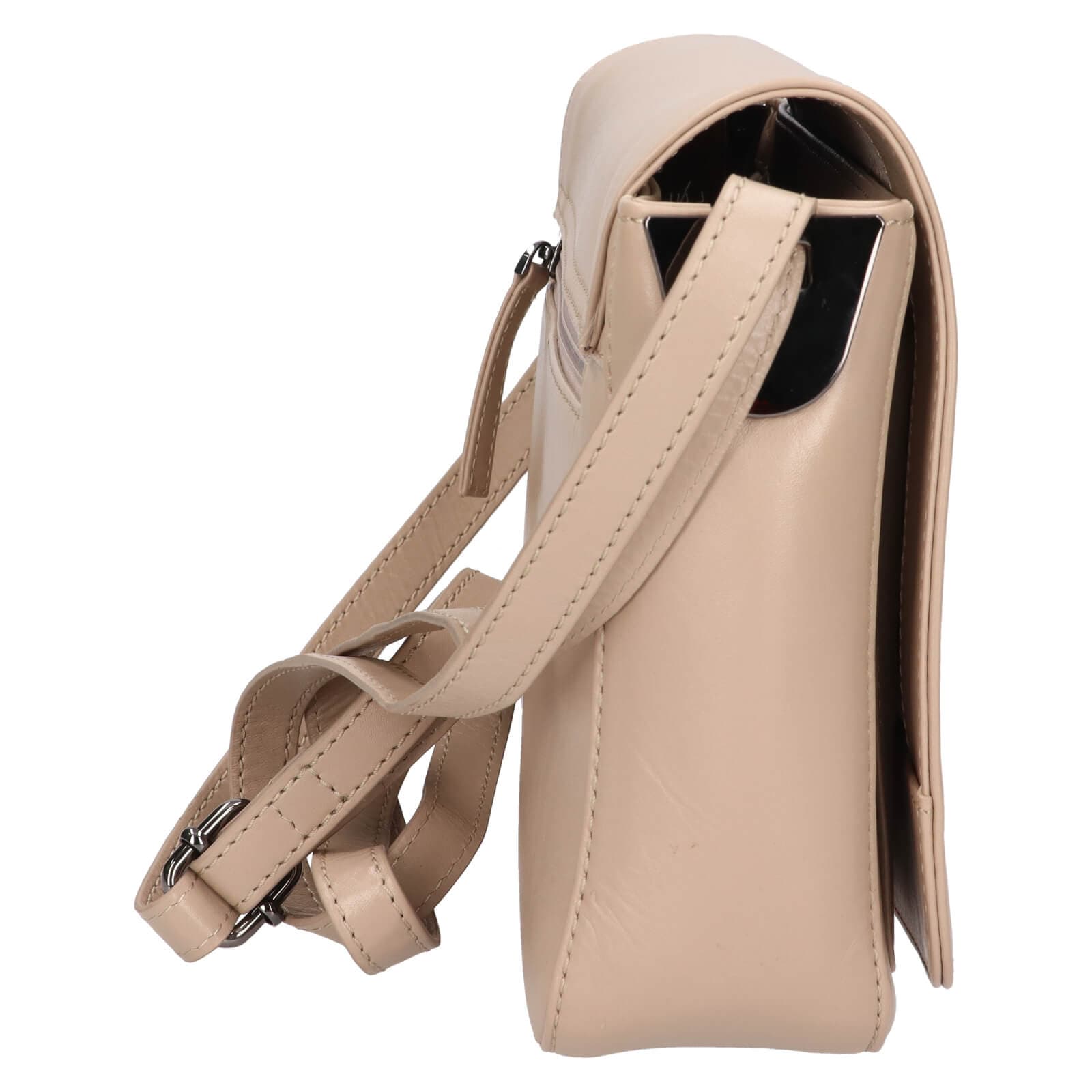 Kožená crossbody kabelka Lagen Susana, béžová 3