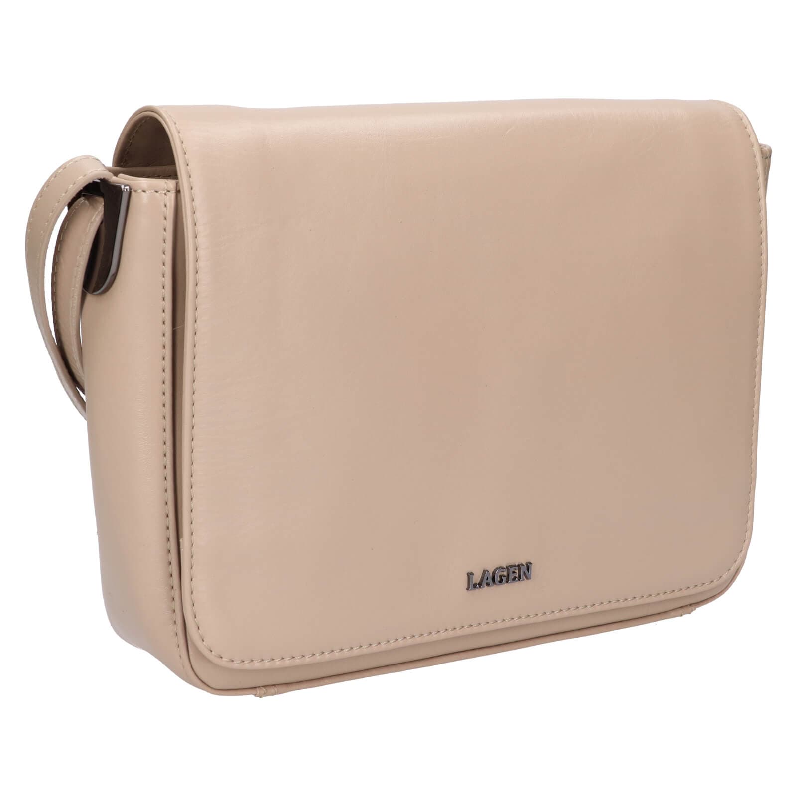Kožená crossbody kabelka Lagen Susana, béžová 4