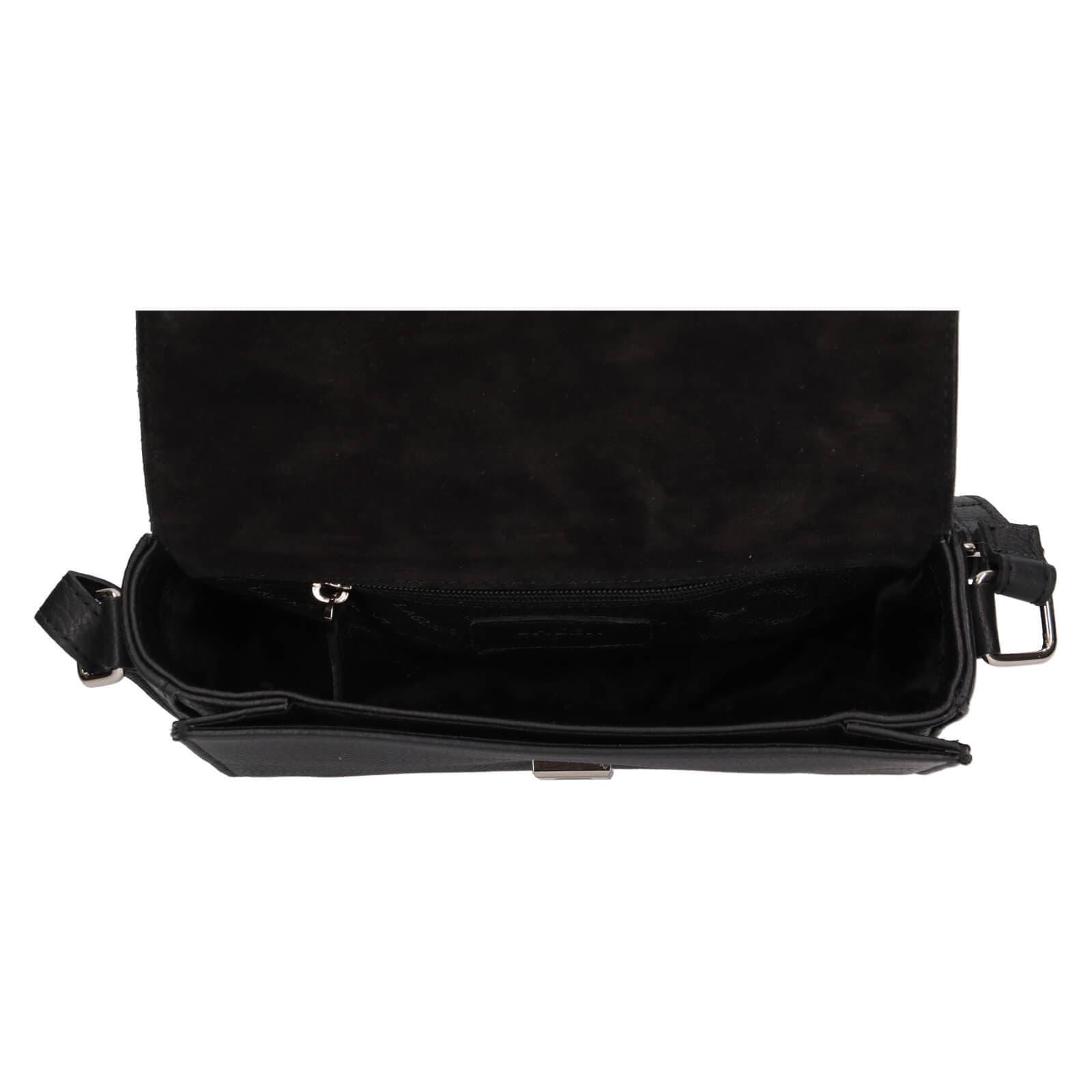 Kožená crossbody kabelka Lagen Simoa, černá 5