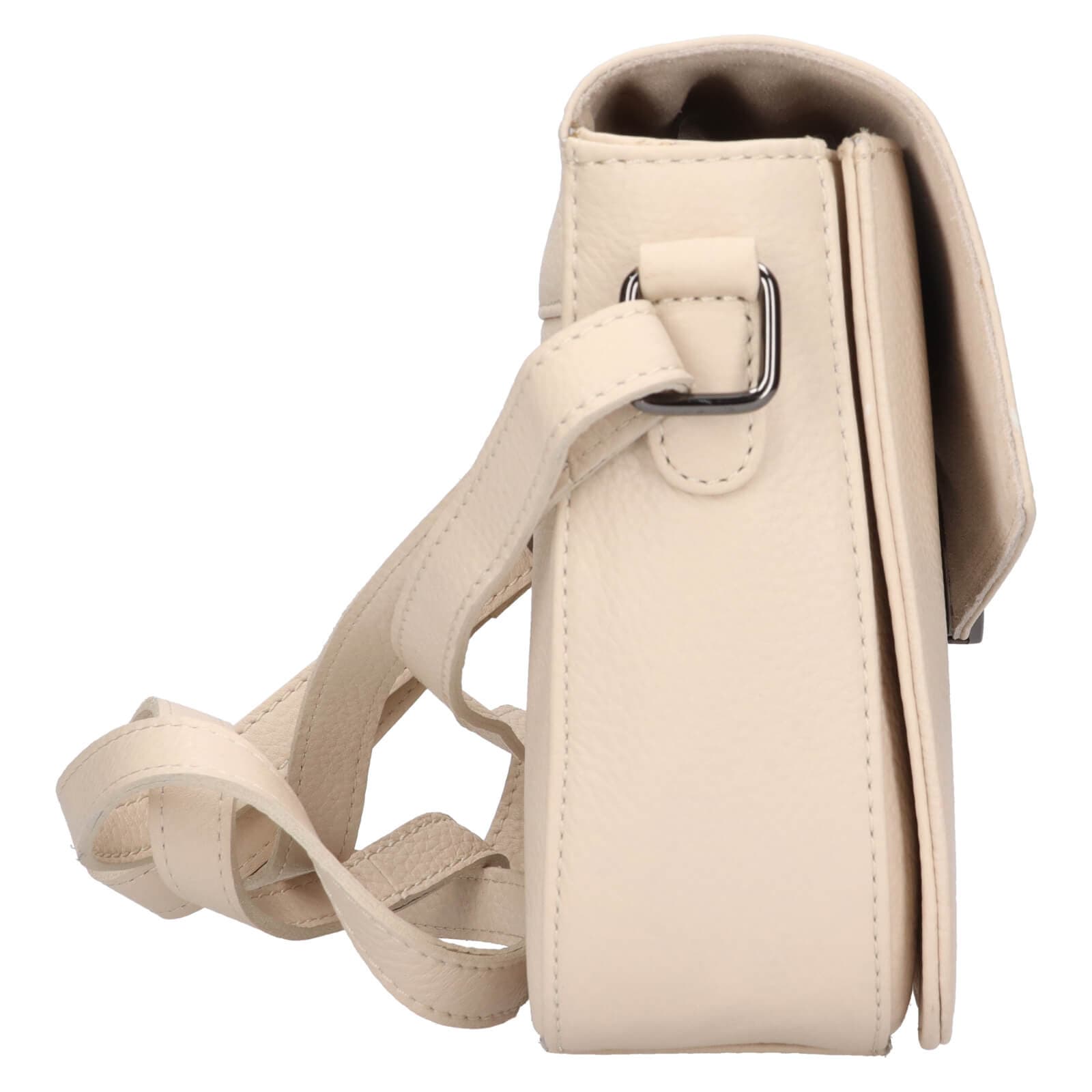 Kožená crossbody kabelka Lagen Simoa, krémová 4