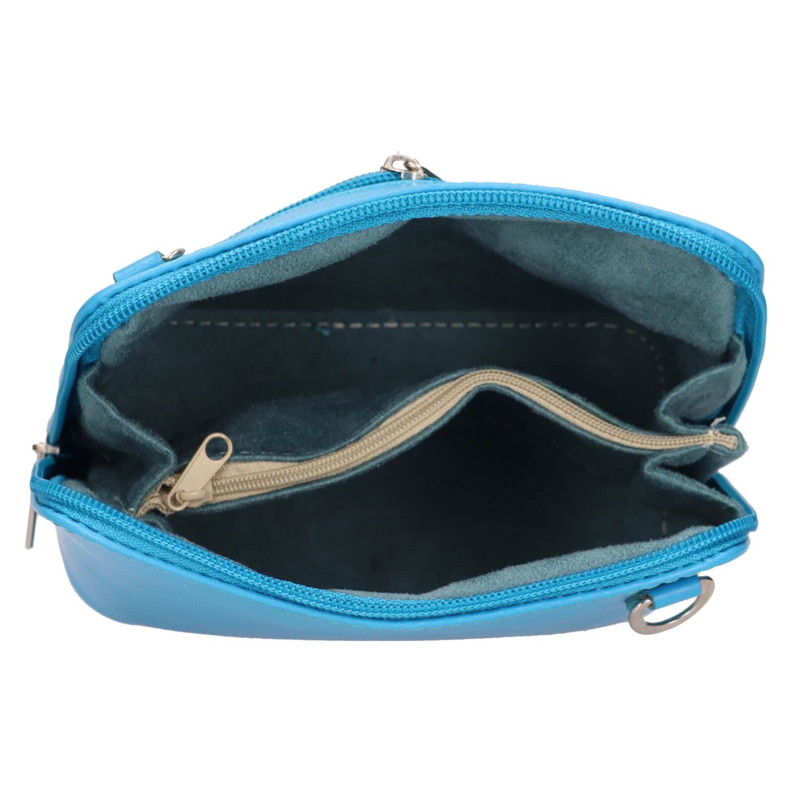 Kožená crossbody kabelka Italia Sima, modrá 5