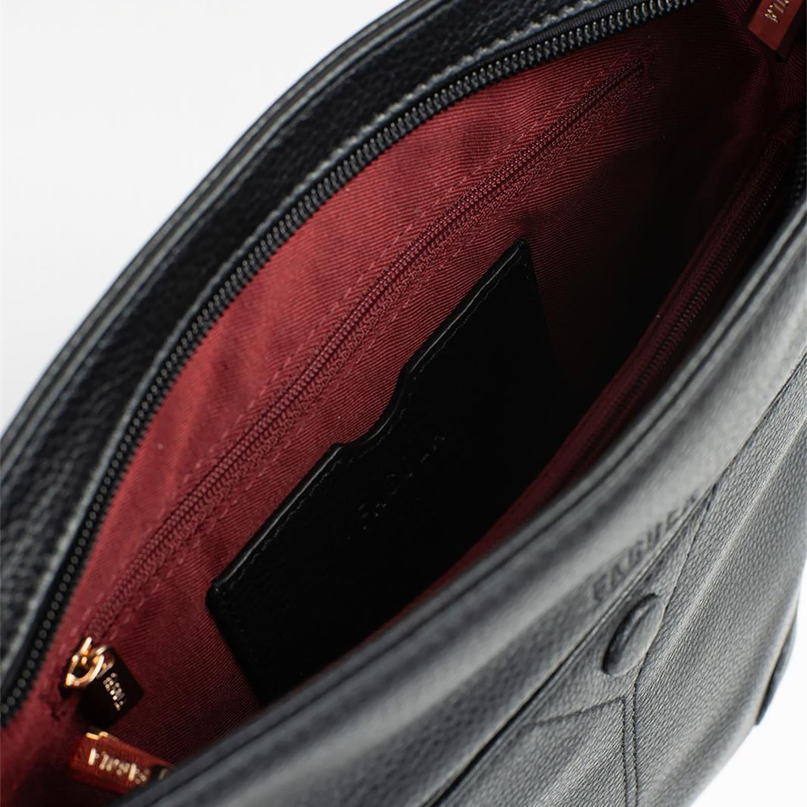 Kožená crossbody kabelka Fagola Matilde, černá 5