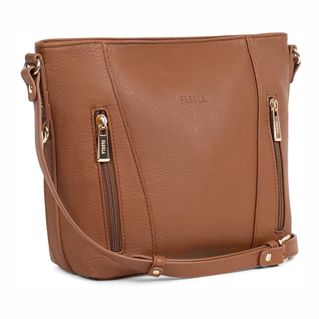 Kožená crossbody kabelka Fagola Lilea, hnědá 2