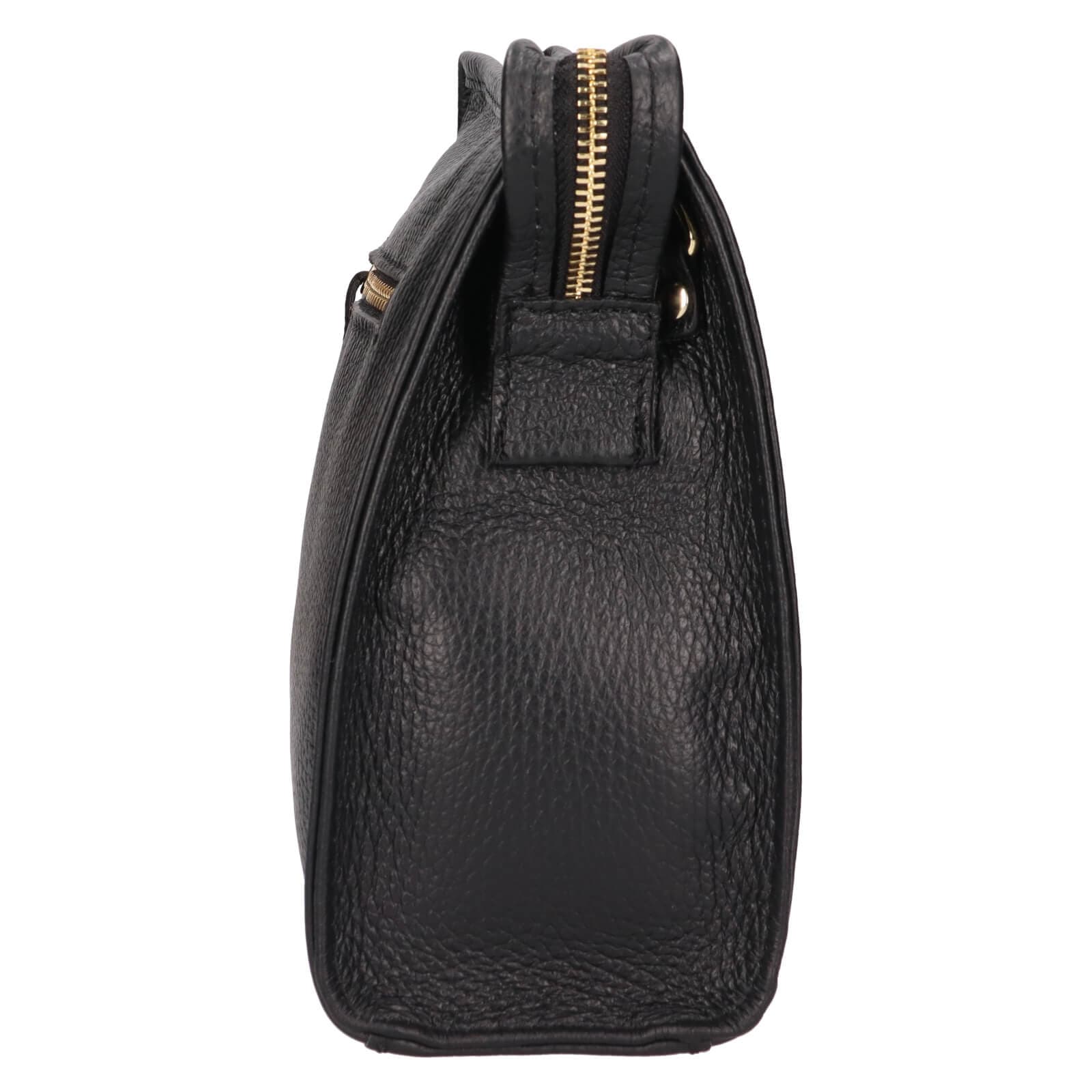 Kožená crossbody kabelka Italia Gisell, černá 4