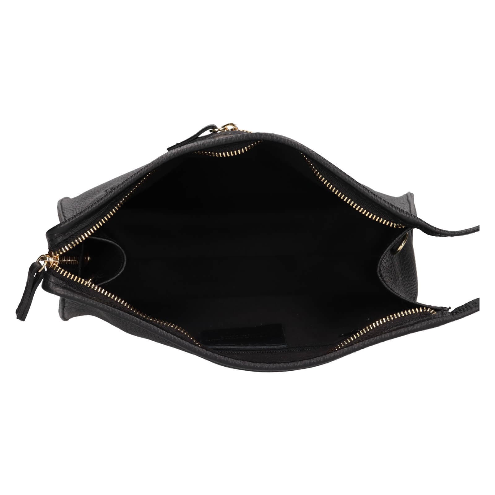 Kožená crossbody kabelka Italia Gisell, černá 6