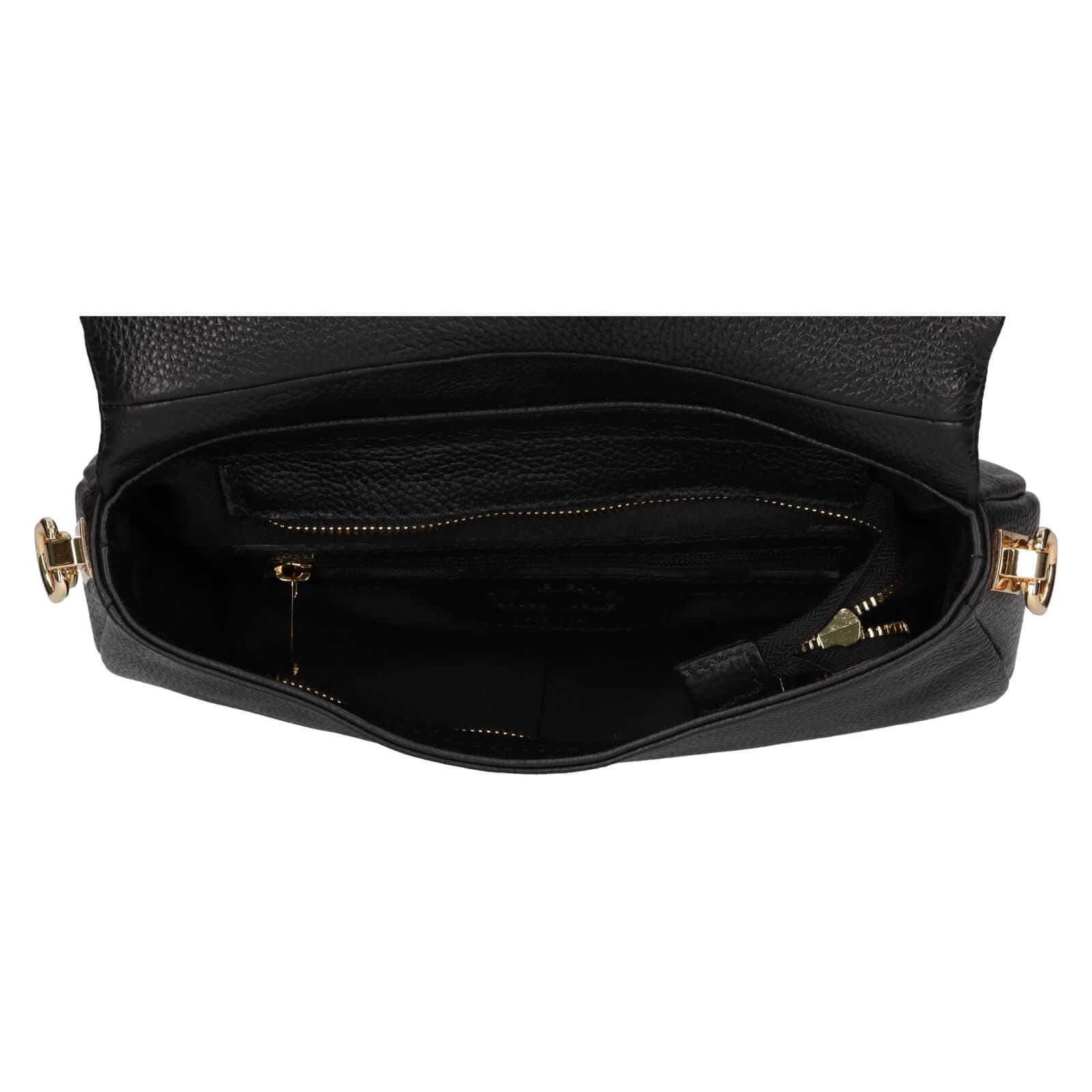 Kožená crossbody kabelka Italia Sima, černá 6