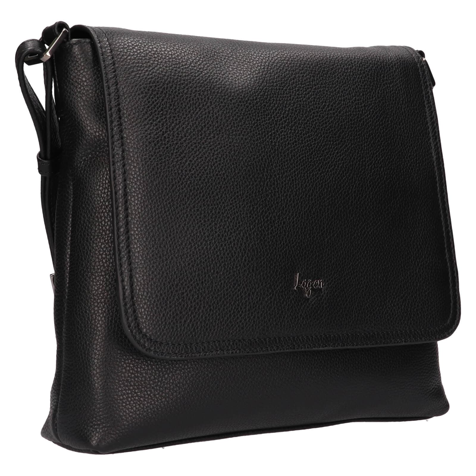 Kožená crossbody kabelka Lagen Lotte, černá 2