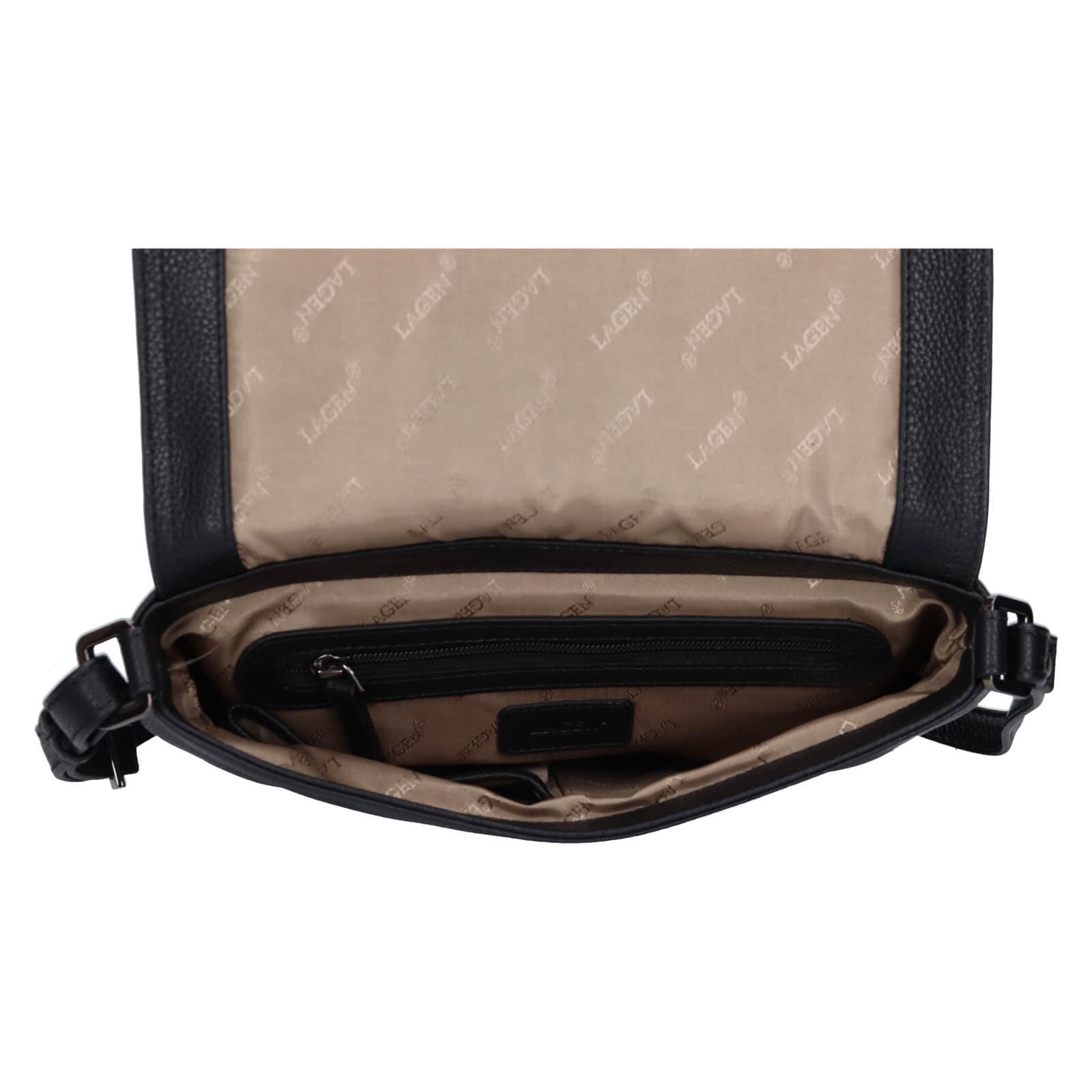 Kožená crossbody kabelka Lagen Lotte, černá 5