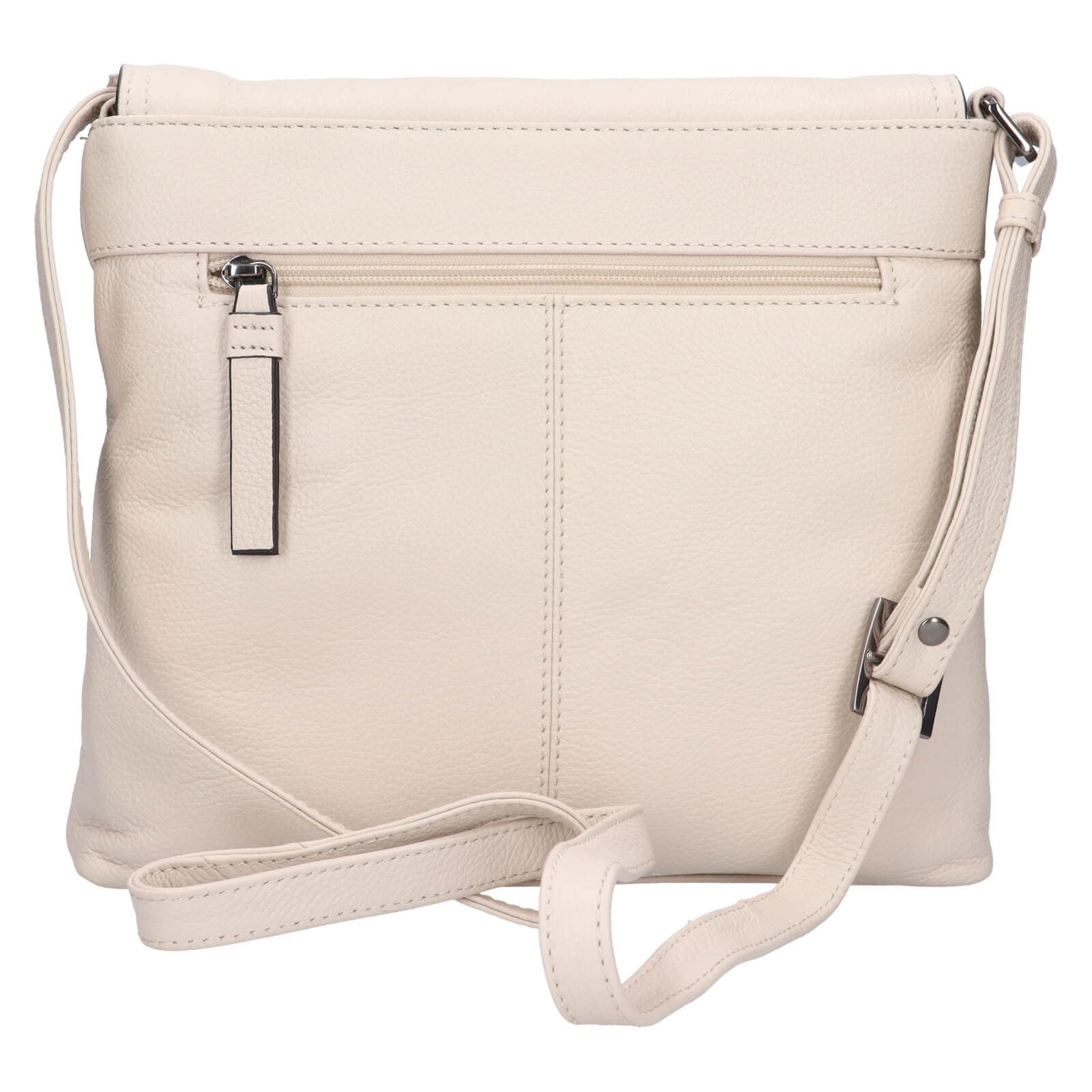 Kožená crossbody kabelka Lagen Lotte, krémová 3