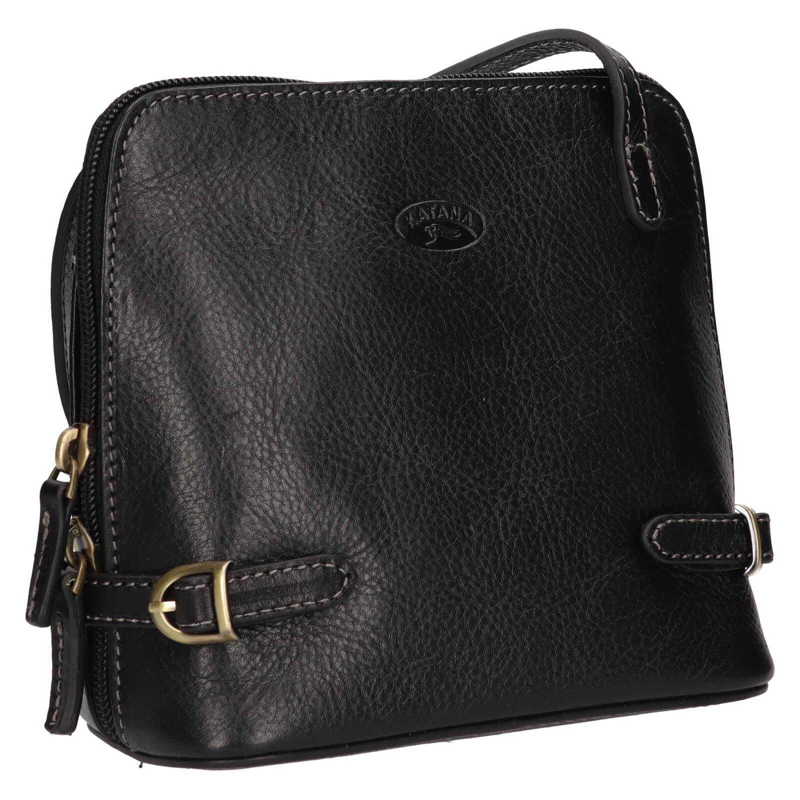 Kožená crossbody kabelka Katana Essi, černá 2