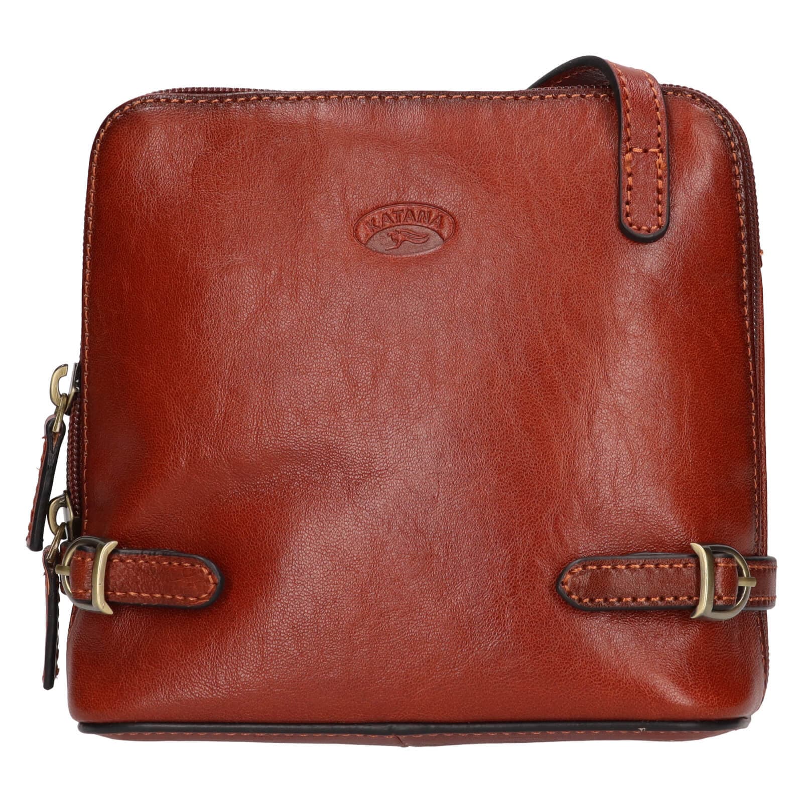 Kožená crossbody kabelka Katana Essi, hnědá