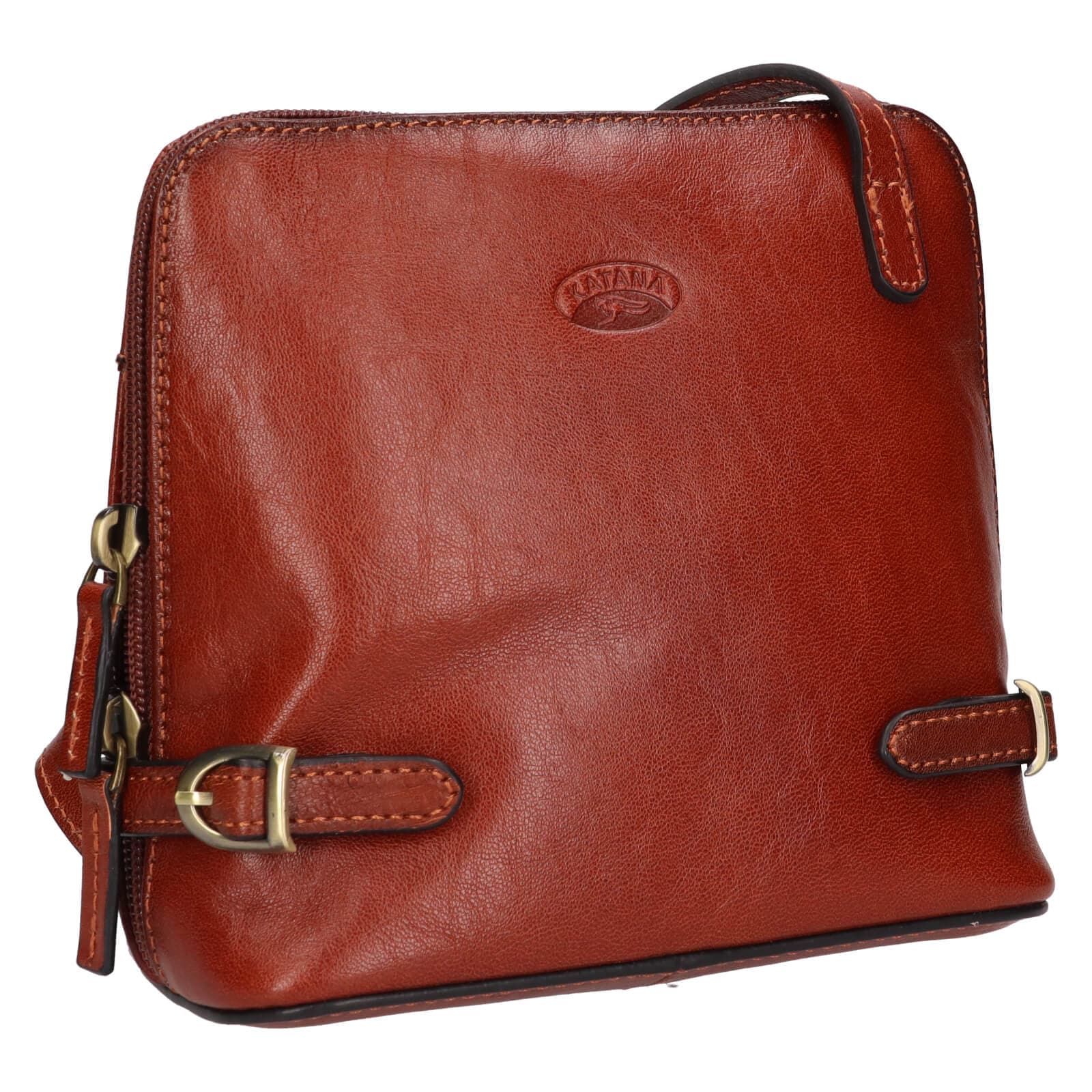 Kožená crossbody kabelka Katana Essi, hnědá 2