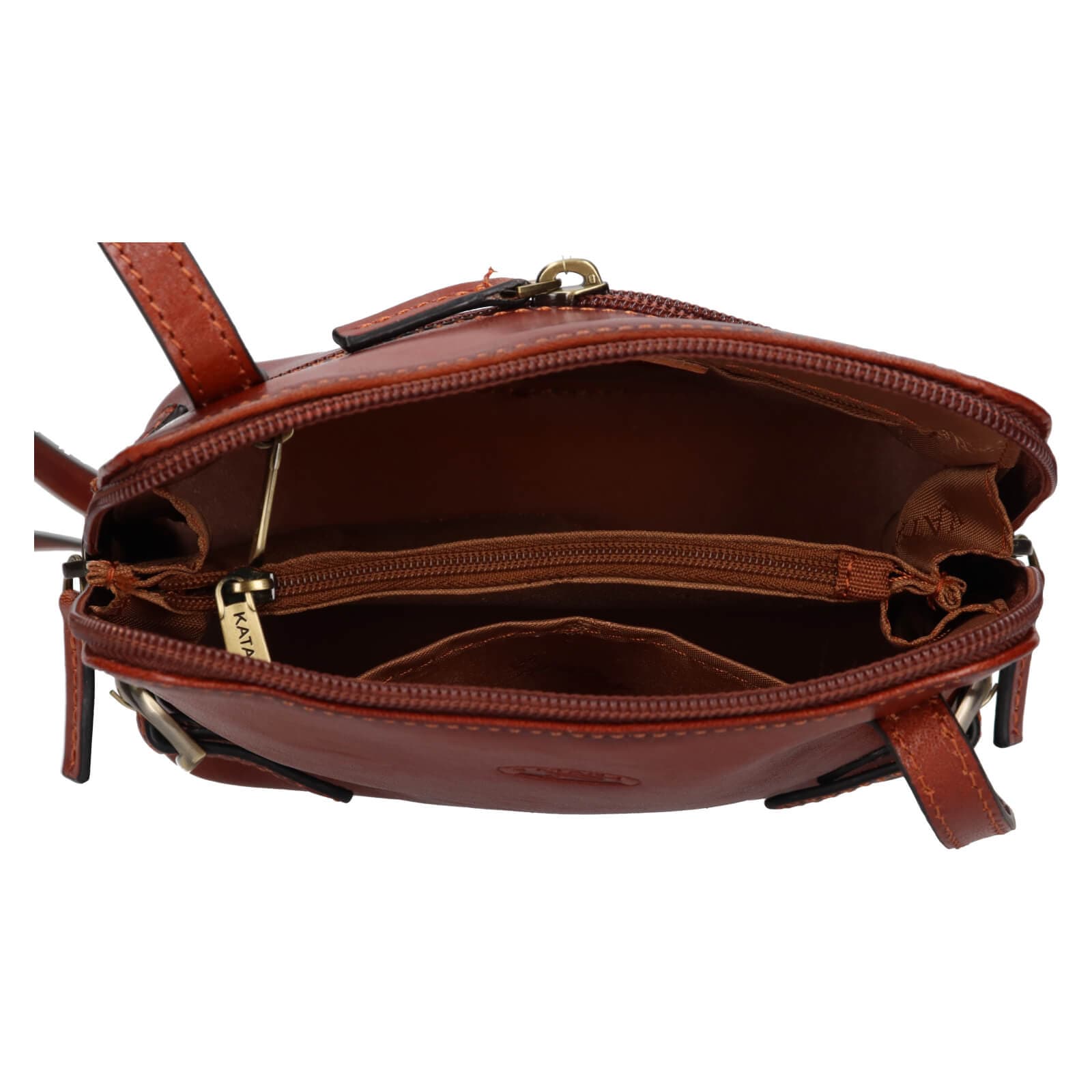 Kožená crossbody kabelka Katana Essi, hnědá 5