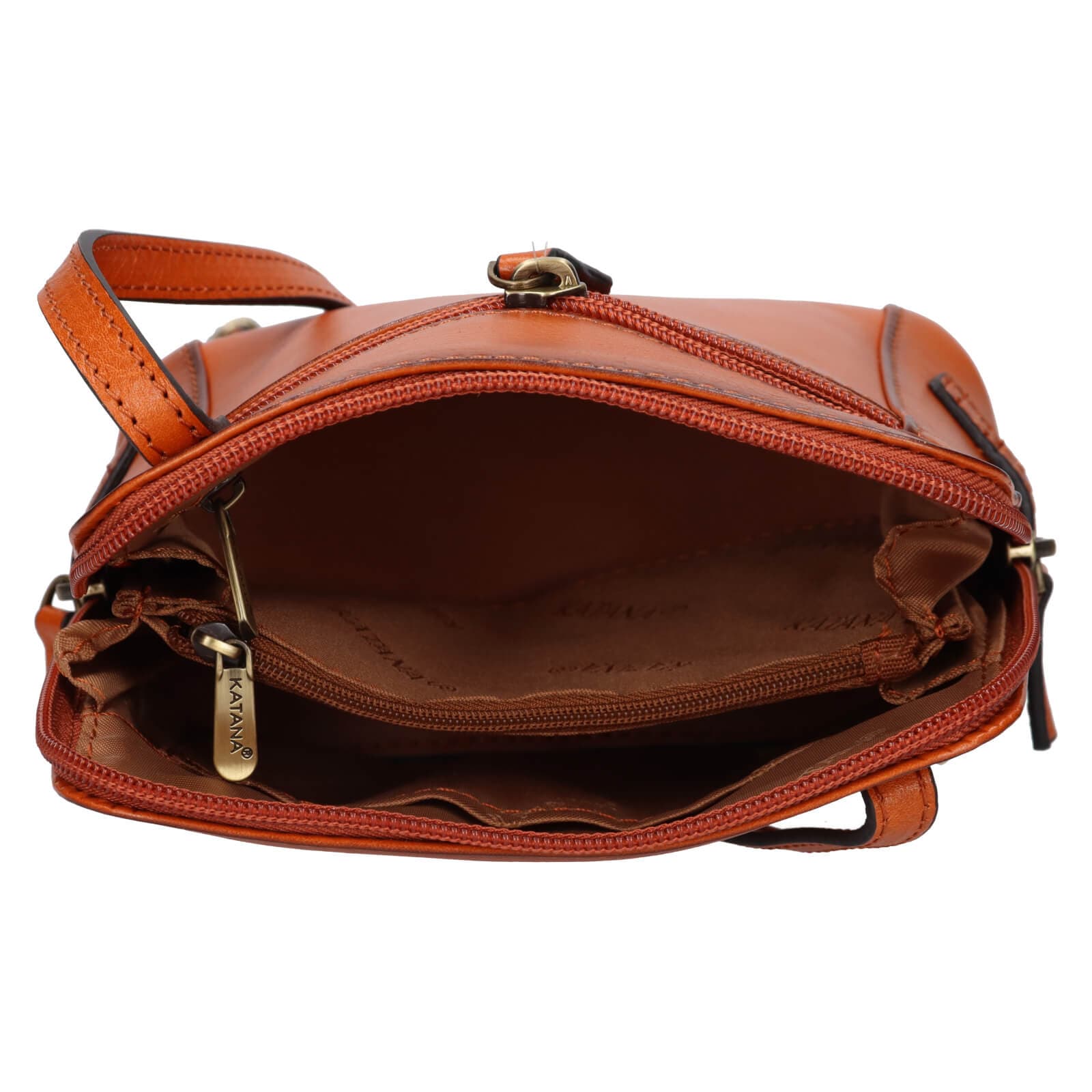 Kožená crossbody kabelka Katana Essi, hnědá 5