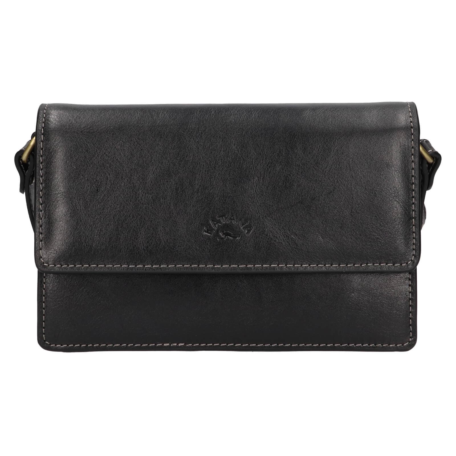 Kožená crossbody kabelka Katana Roosa, černá