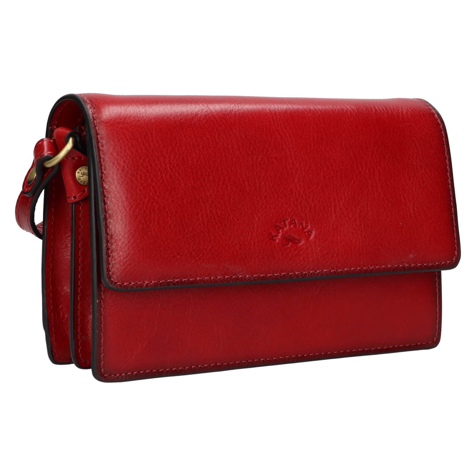 Kožená crossbody kabelka Katana Roosa, červená 2