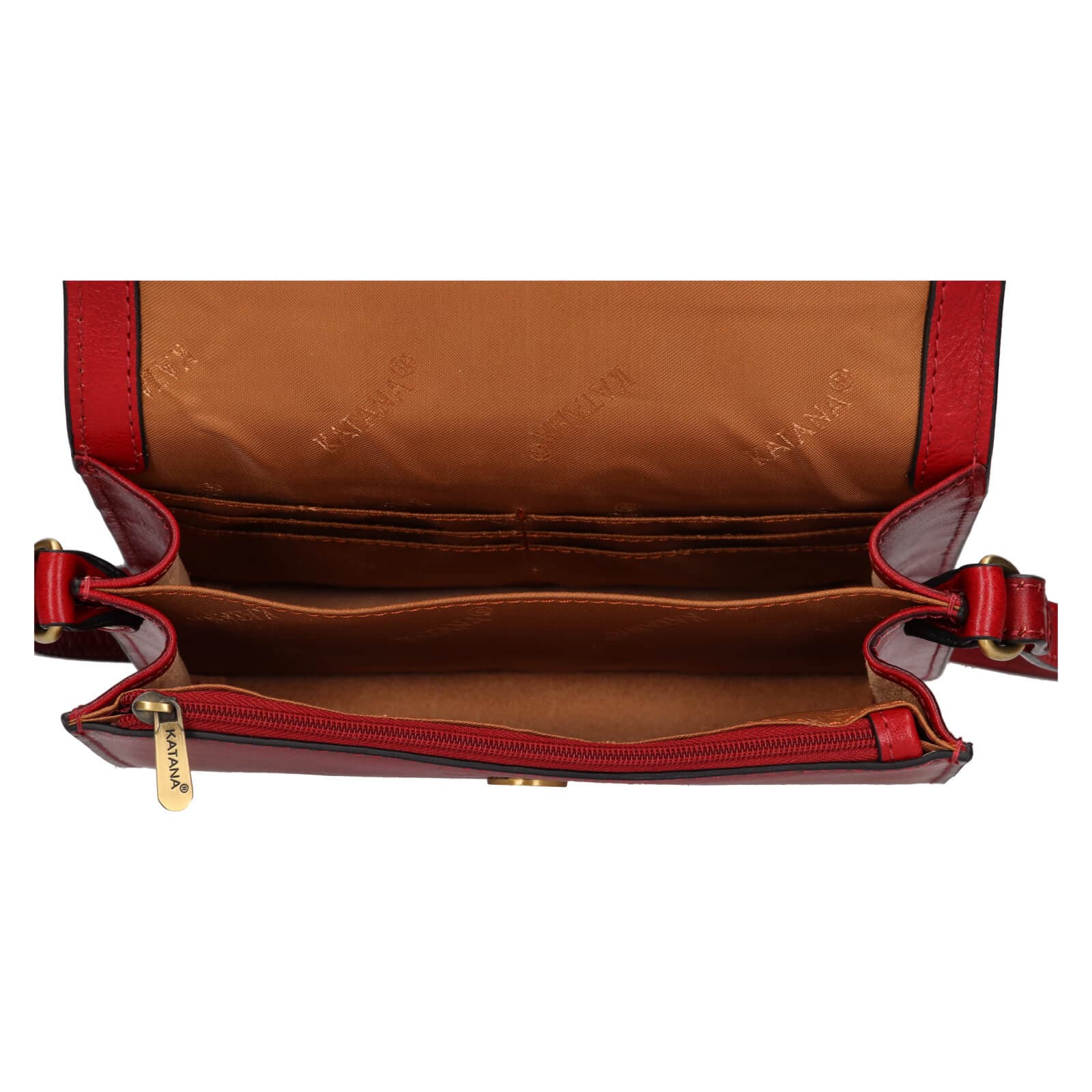Kožená crossbody kabelka Katana Roosa, červená 5
