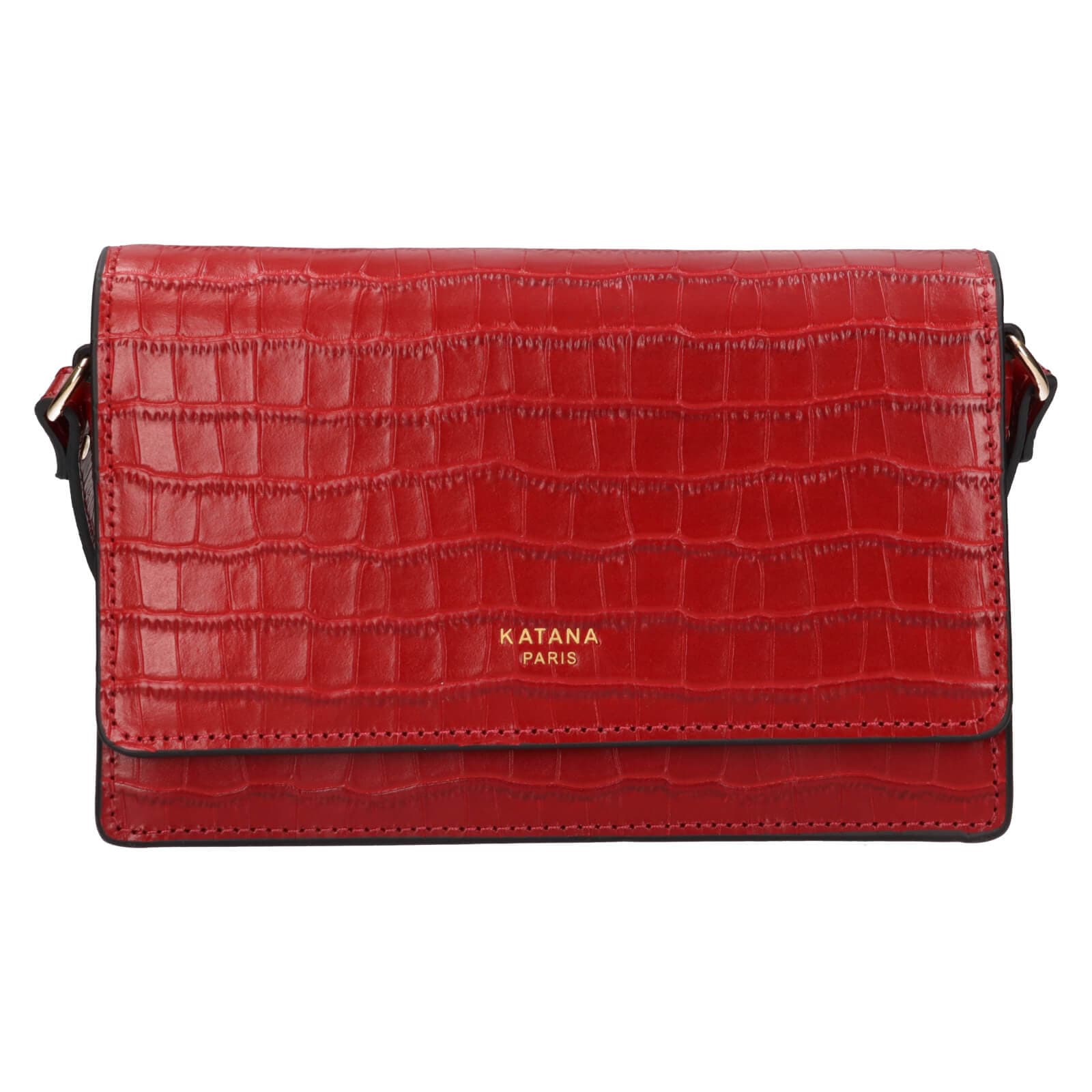 Kožená crossbody kabelka Katana Tinja, červená