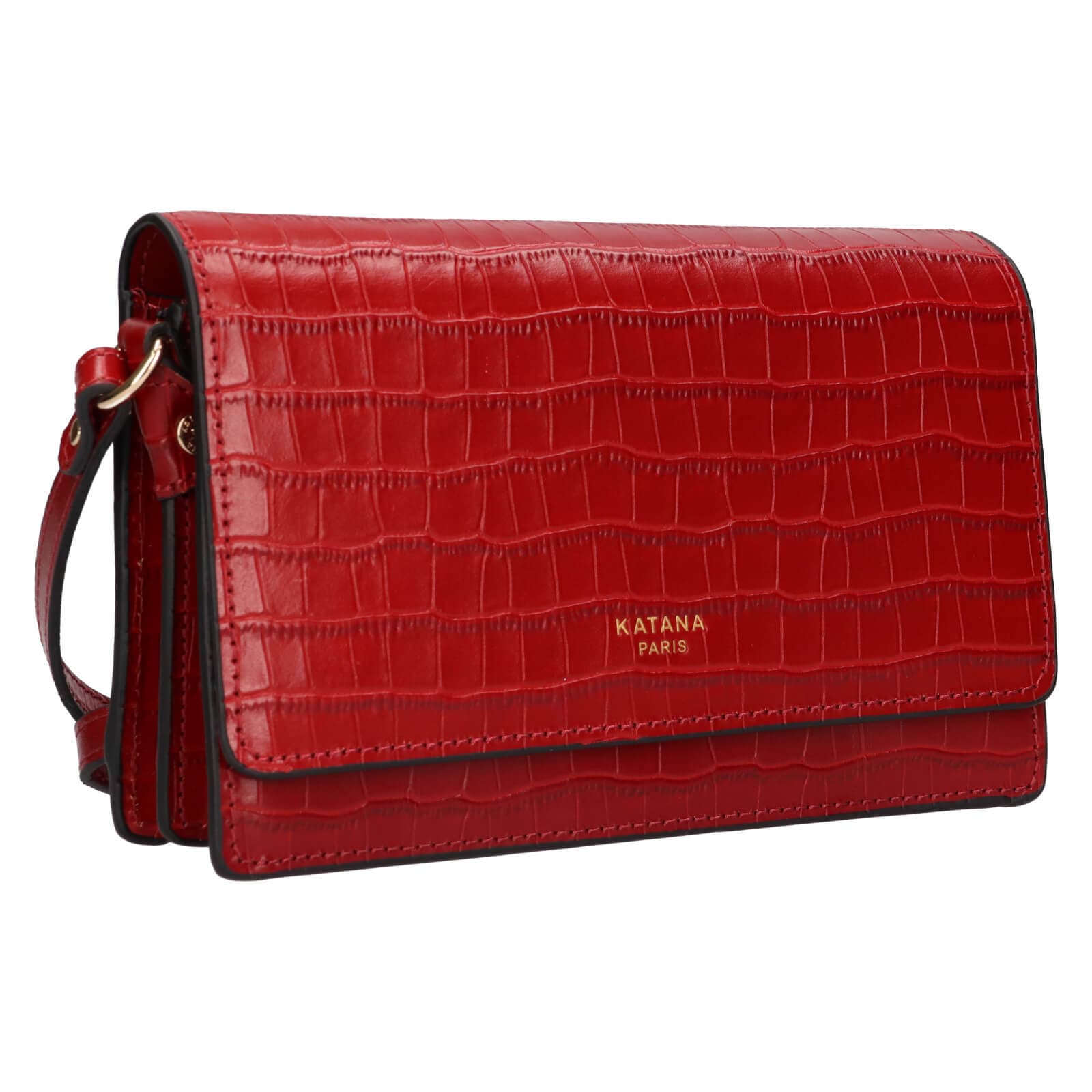 Kožená crossbody kabelka Katana Tinja, červená 2