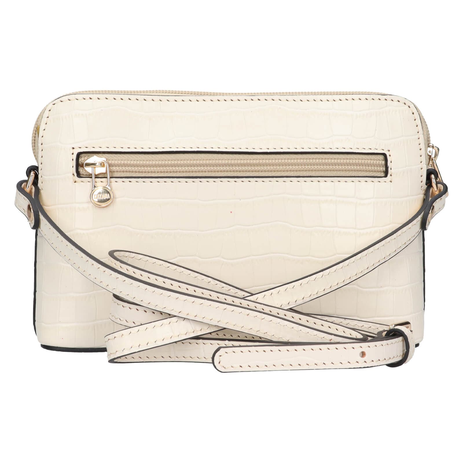 Kožená crossbody kabelka Katana Sini, krémová 4