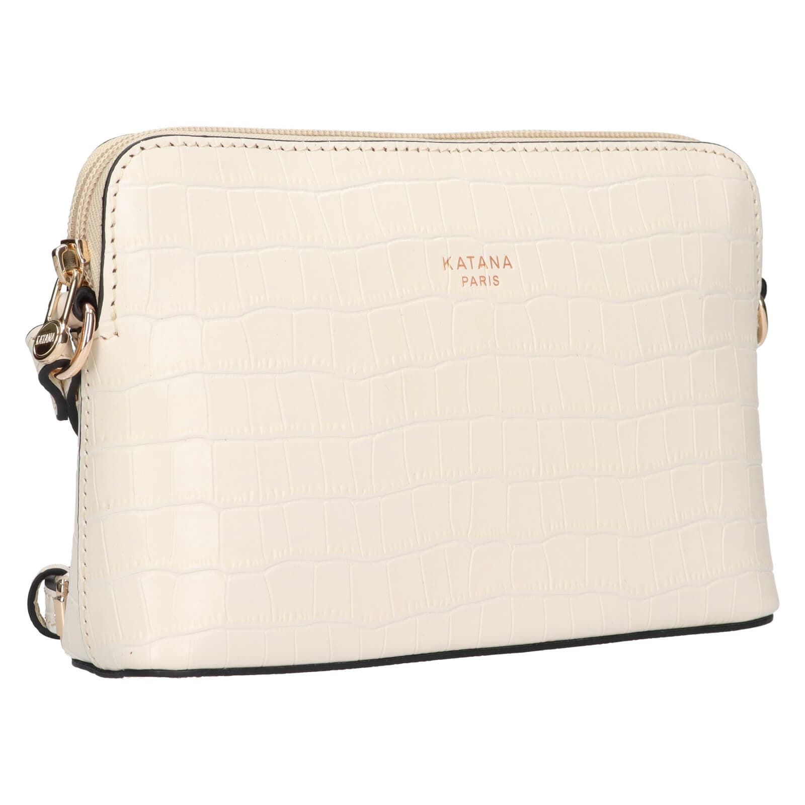 Kožená crossbody kabelka Katana Sini, krémová 3