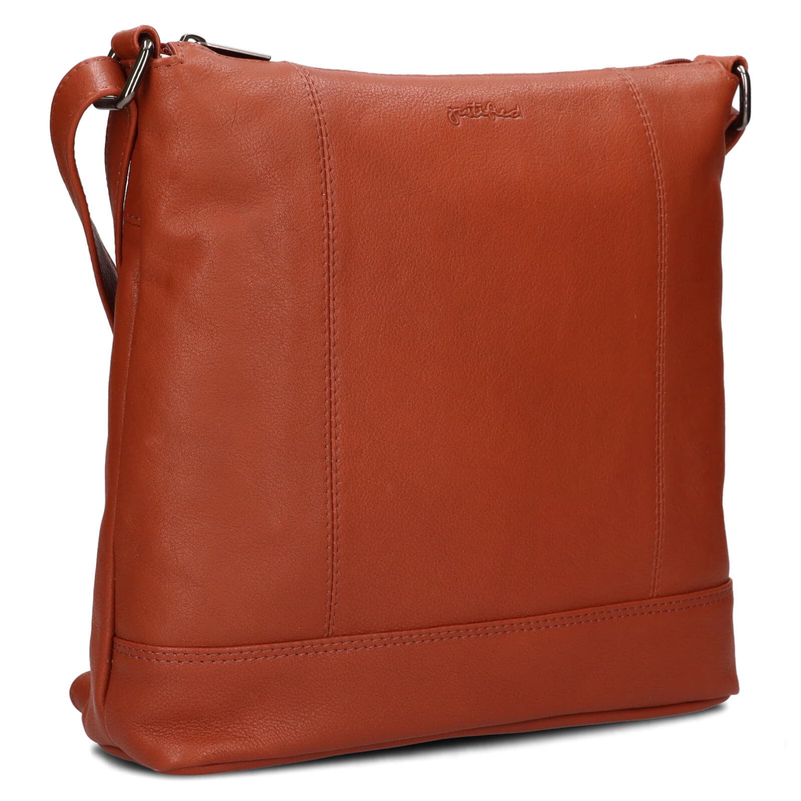 Kožená crossbody kabelka Justified Magda, hnědá 2