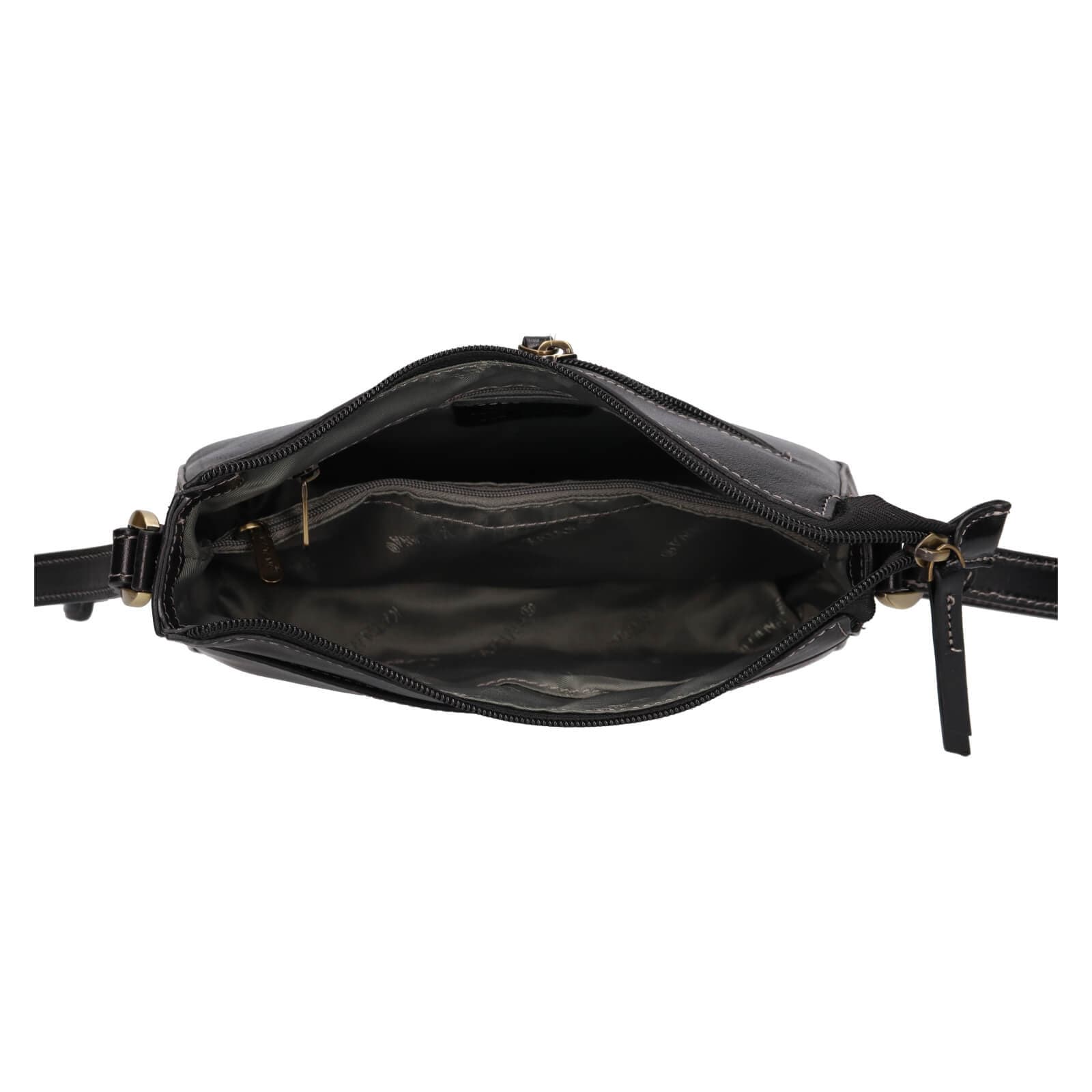 Kožená crossbody kabelka Katana Mealla, černá 5