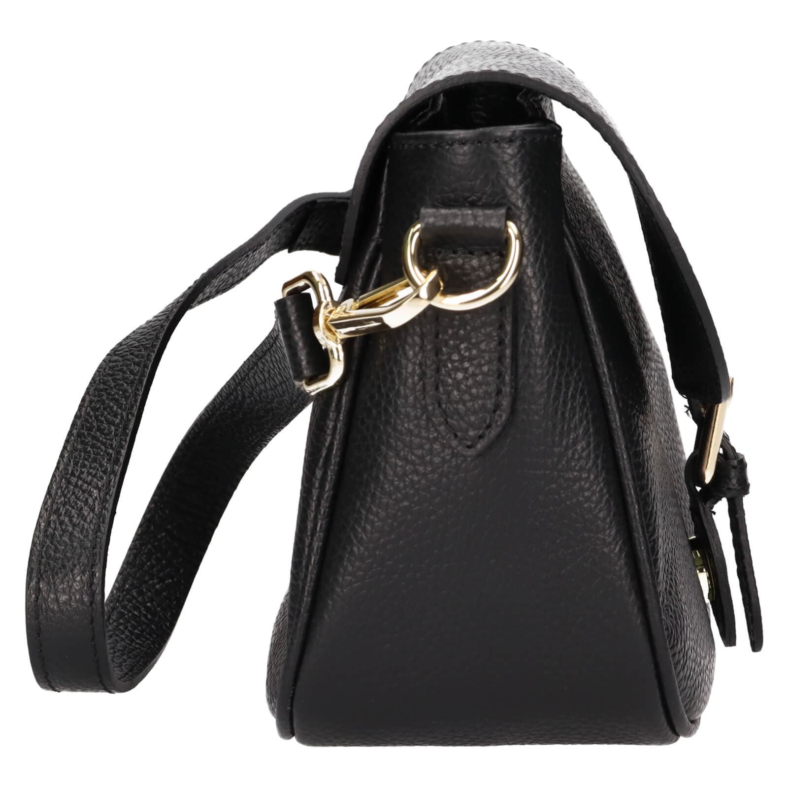Kožená crossbody kabelka Italia Melanis, černá 5