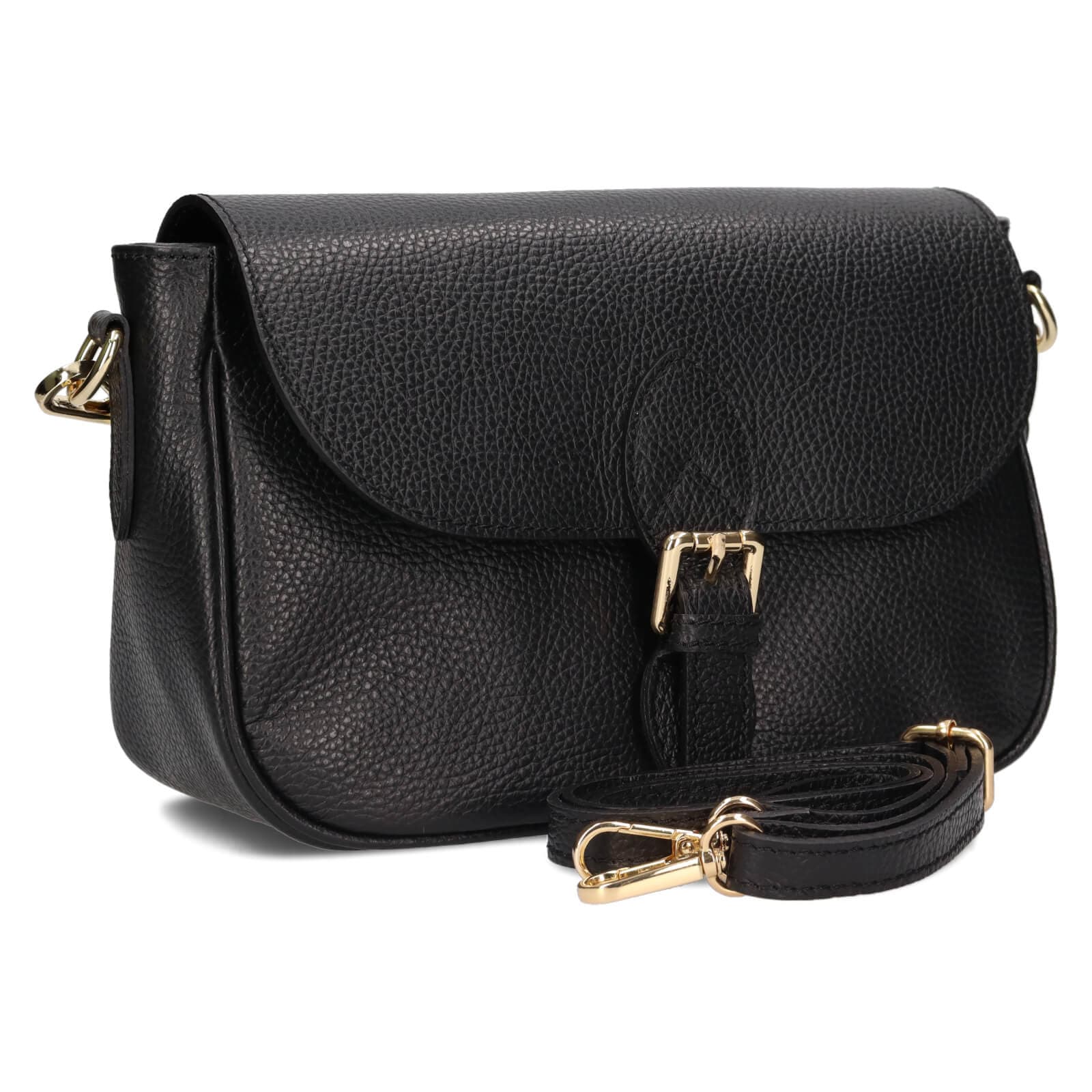 Kožená crossbody kabelka Italia Melanis, černá 3